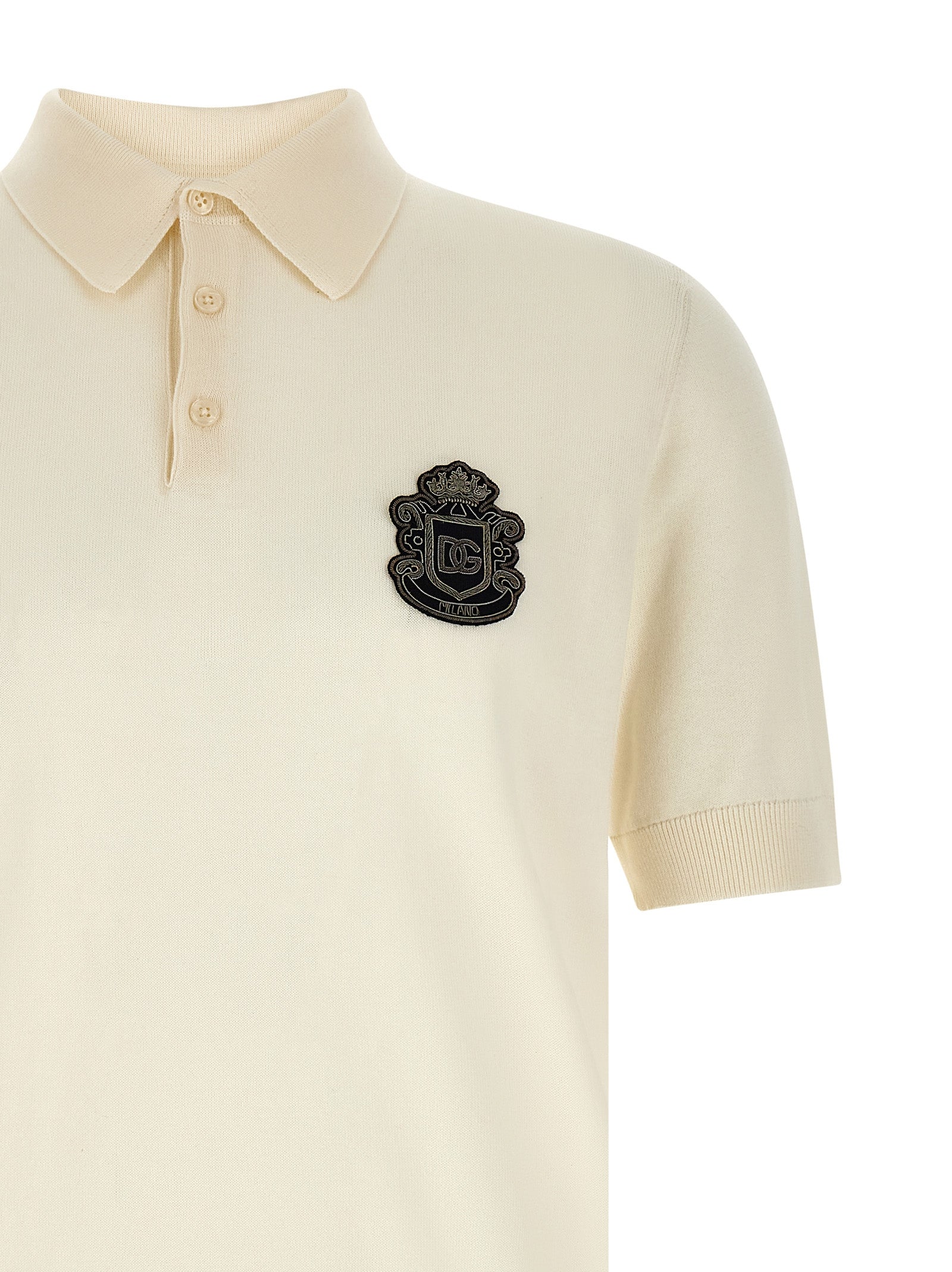Dolce & Gabbana White Cotton Polo Shirt Dolce & Gabbana