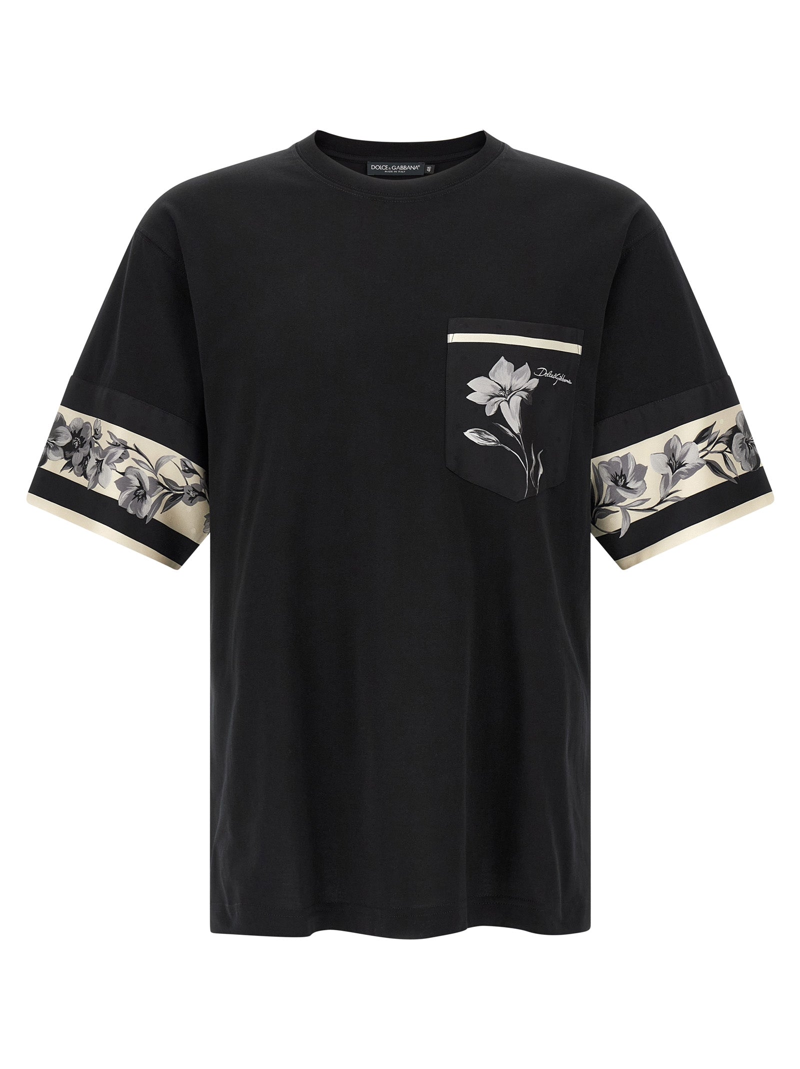 Dolce & Gabbana Black Cotton Long Sleeve T-Shirt Dolce & Gabbana