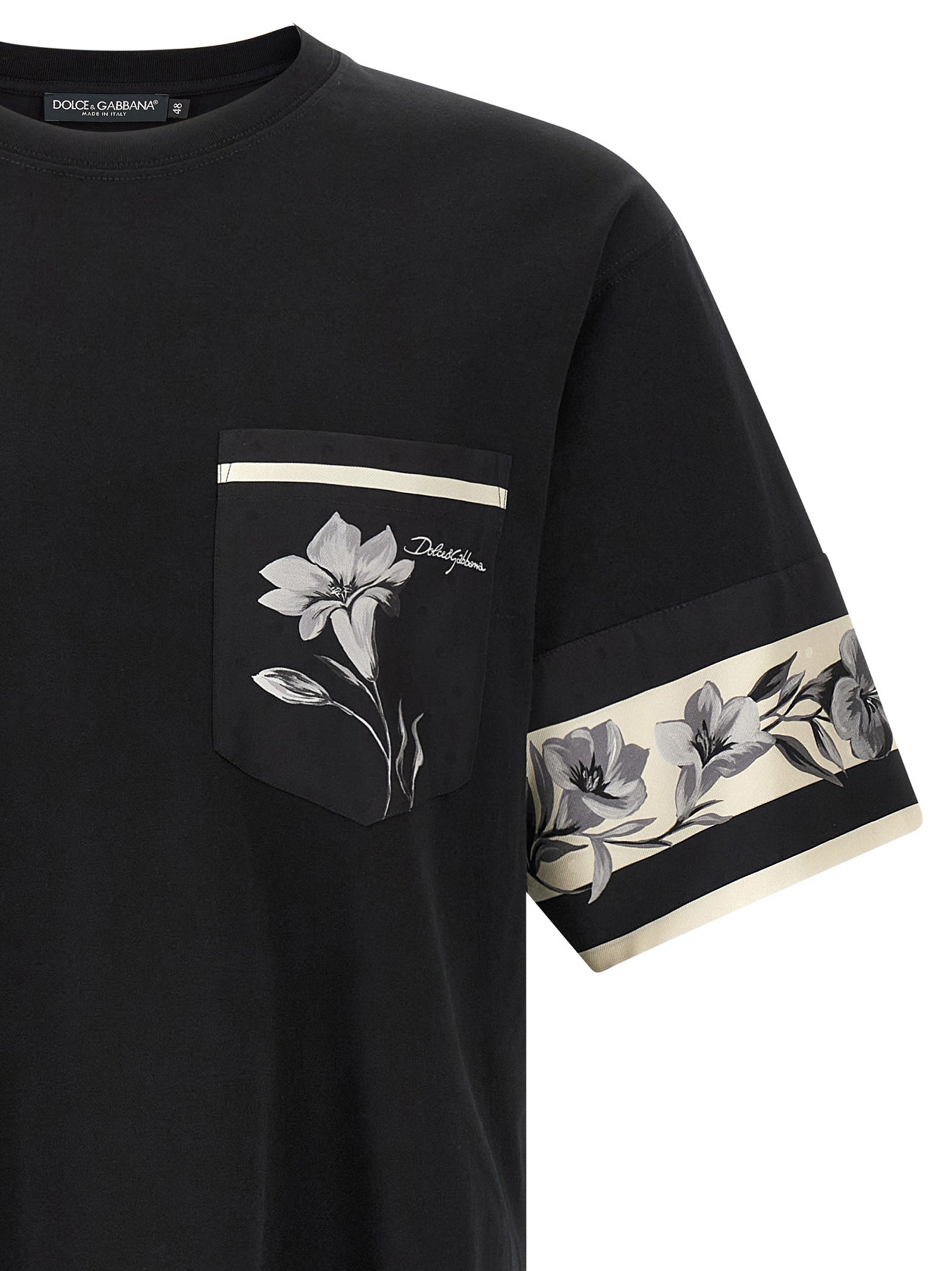 Dolce & Gabbana Black Cotton Long Sleeve T-Shirt Dolce & Gabbana