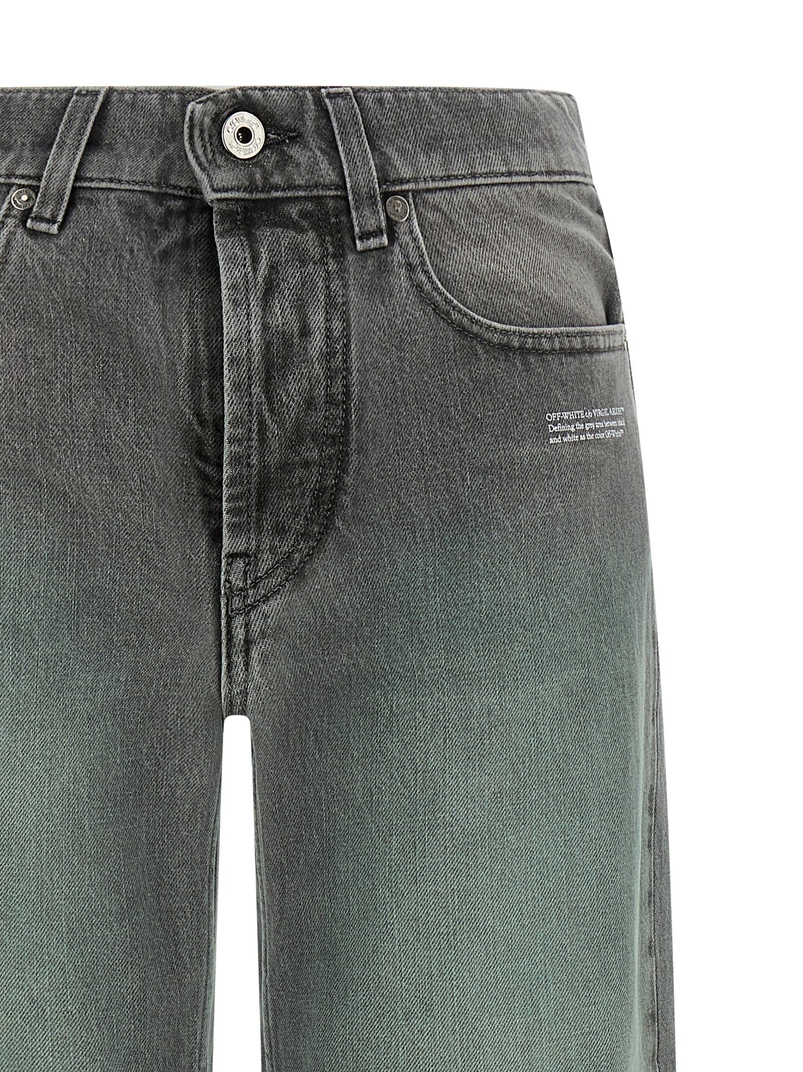 Off-White Gray Cotton Jeans Denim Off-White