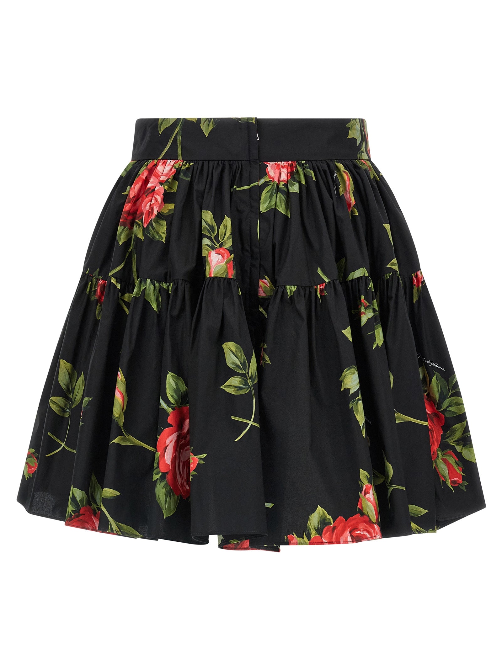 Dolce & Gabbana Black Cotton Long Skirt Dolce & Gabbana