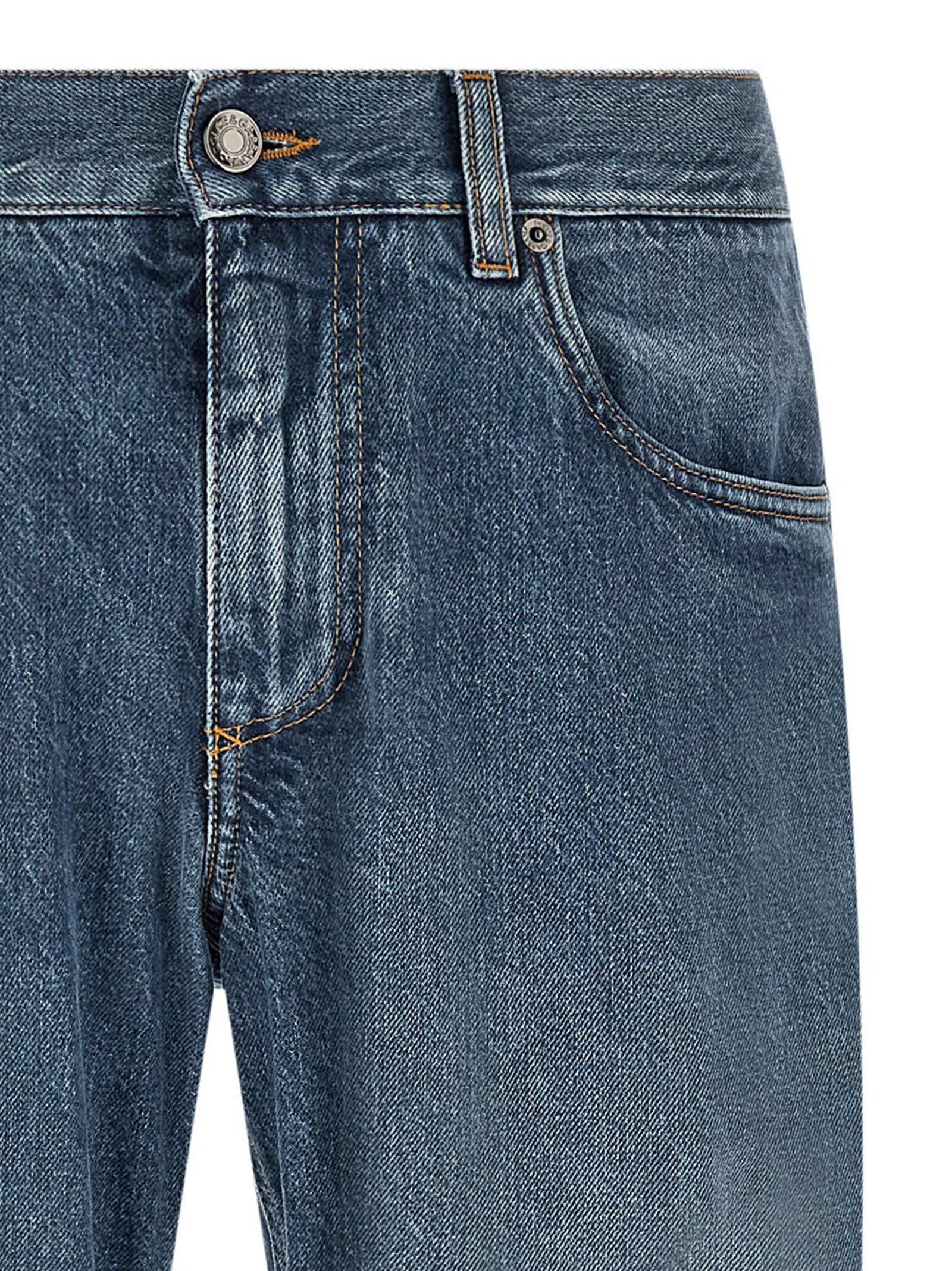 Dolce & Gabbana Blue Cotton Straight-Leg Jeans Dolce & Gabbana