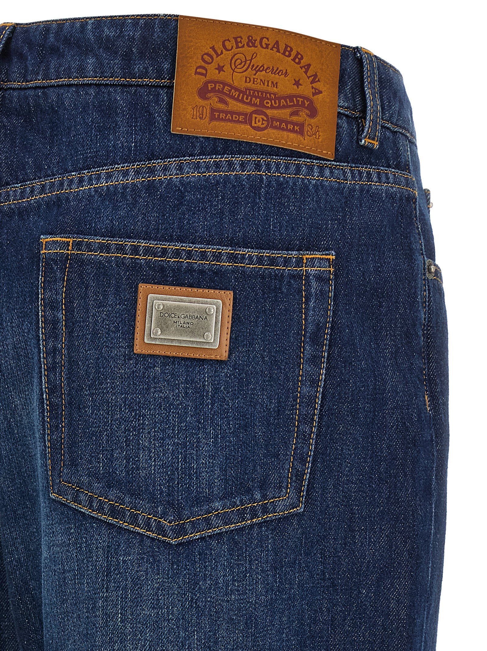 Dolce & Gabbana Blue Cotton Straight-Leg Jeans Dolce & Gabbana