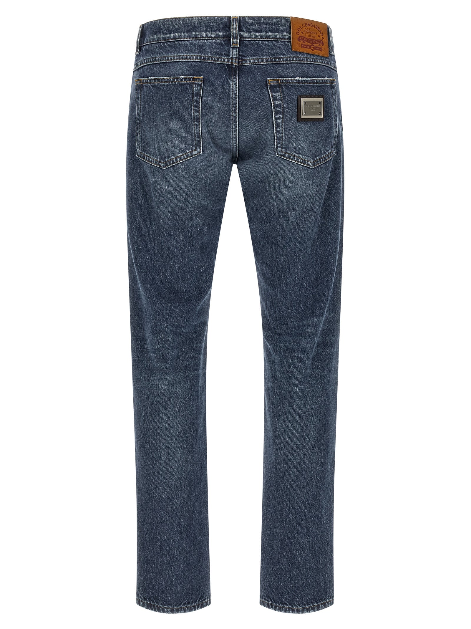 Dolce & Gabbana Blue Cotton Straight-Leg Jeans Dolce & Gabbana