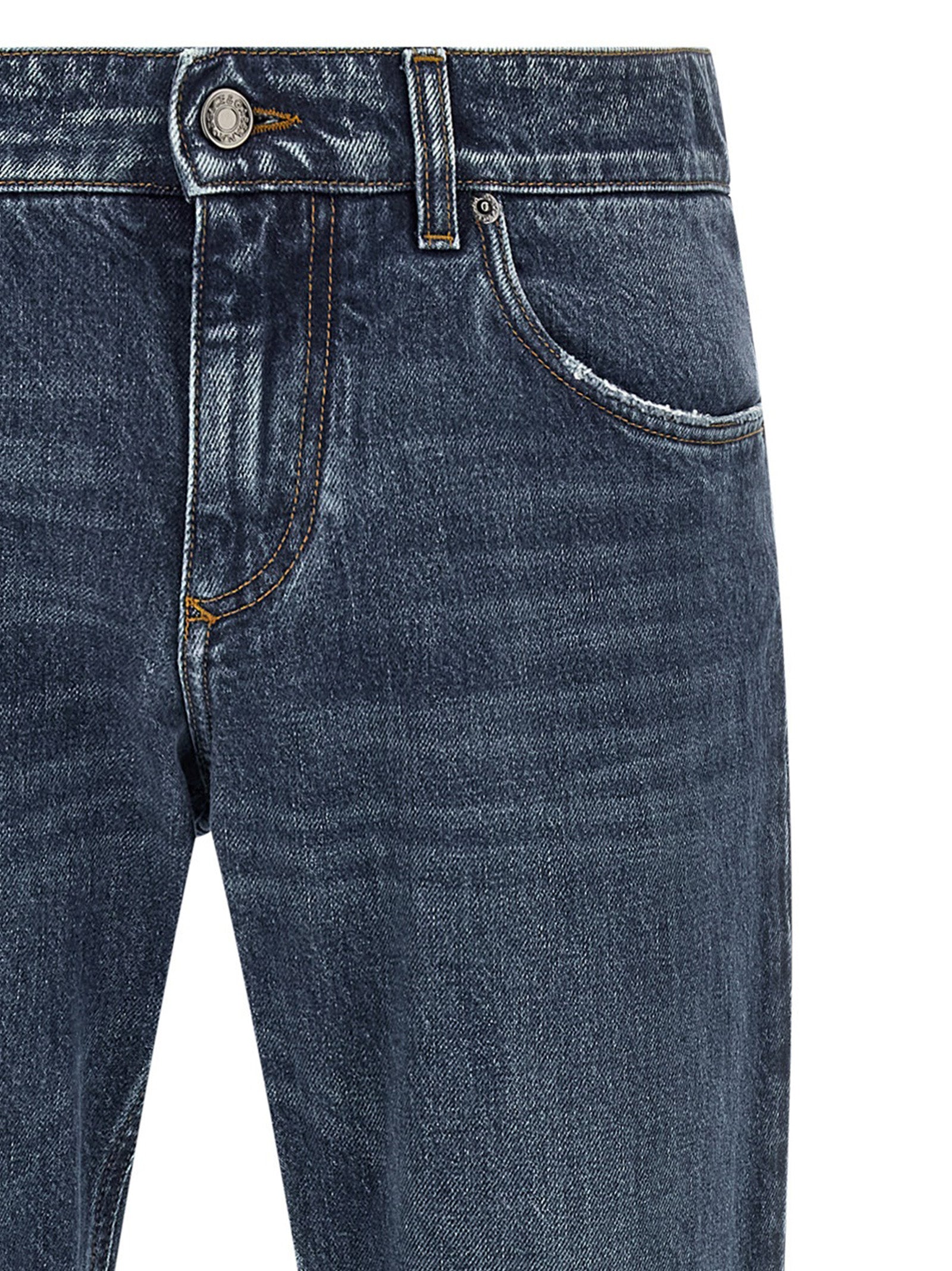Dolce & Gabbana Blue Cotton Straight-Leg Jeans Dolce & Gabbana