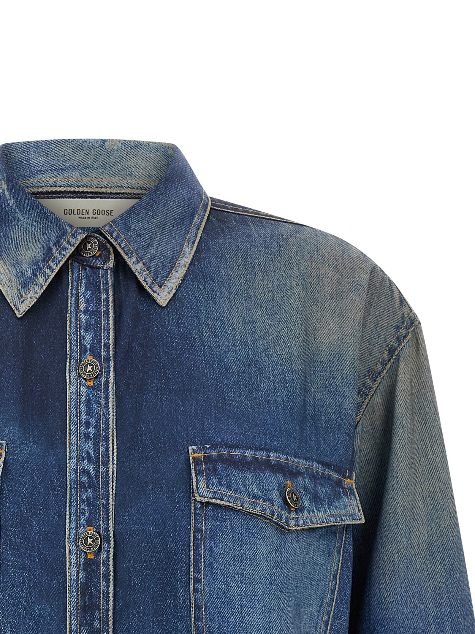 Golden Goose Blue Polyester Blouse Golden Goose