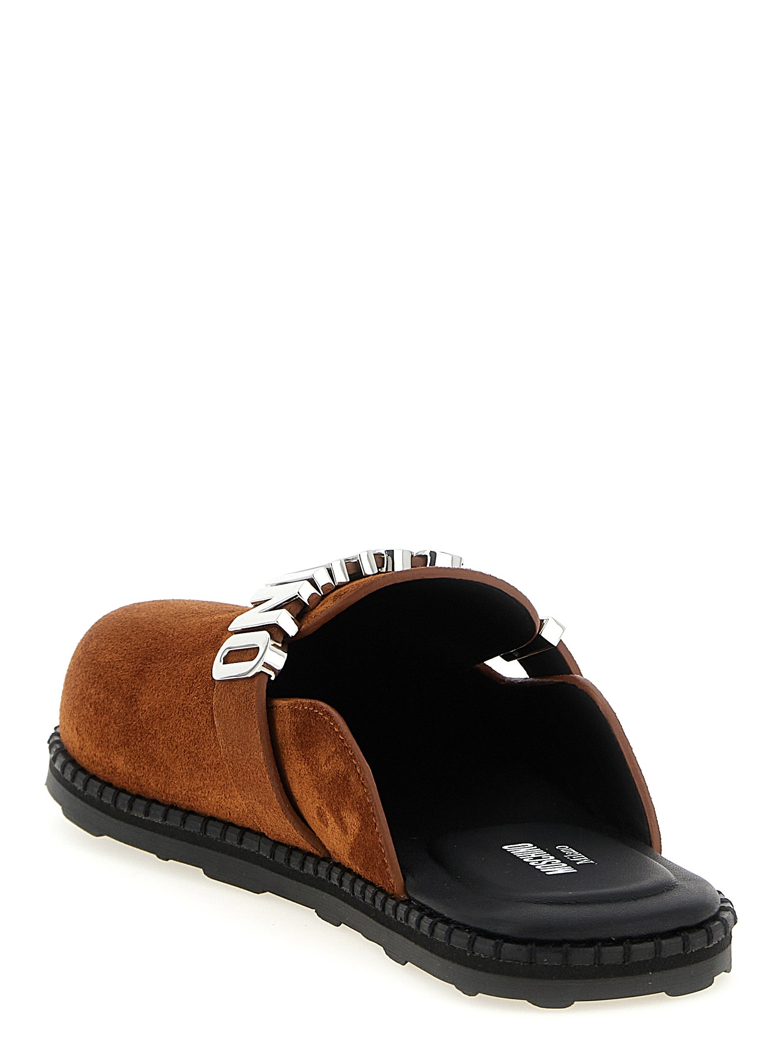 Moschino Brown Calfskin Clogs Moschino