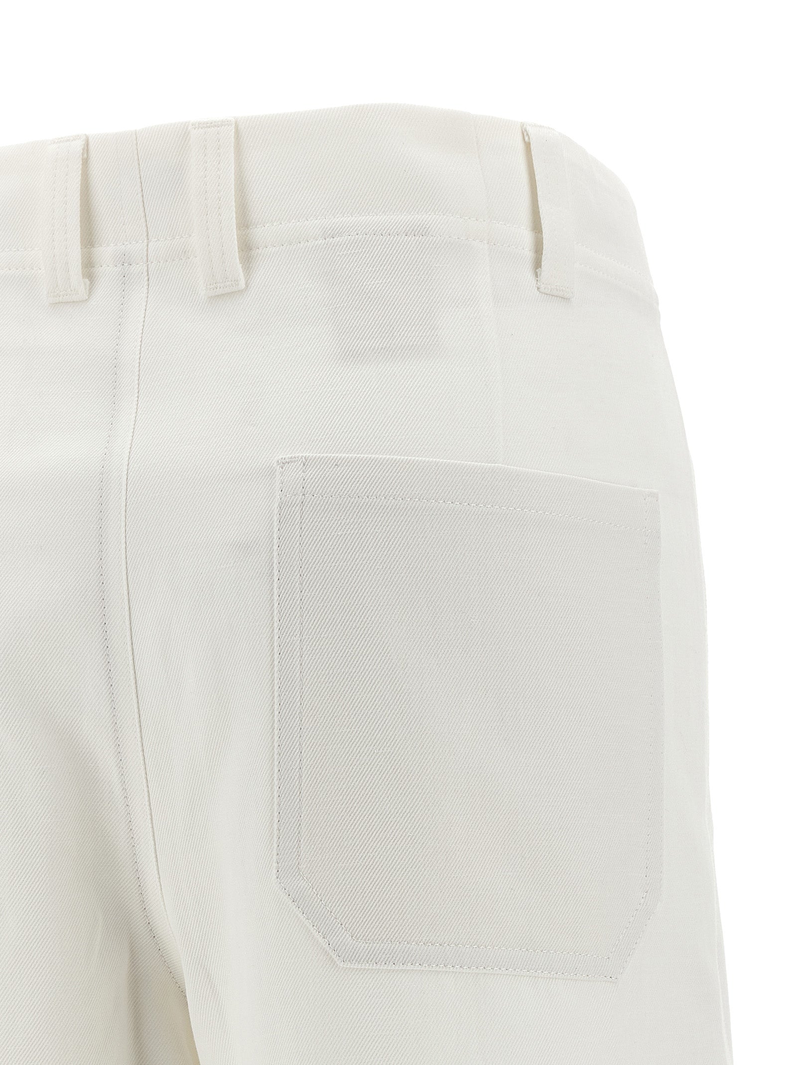 Brunello Cucinelli White Cotton Chino Pants Brunello Cucinelli
