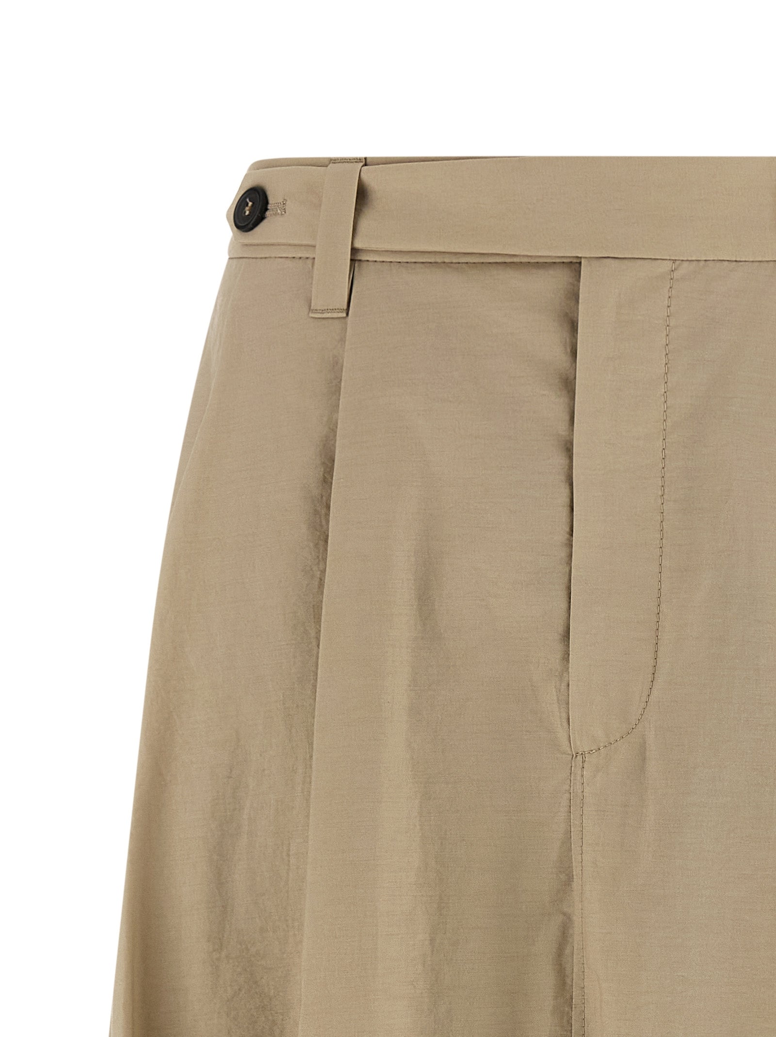 Brunello Cucinelli Beige Cotton Midi Skirt Brunello Cucinelli