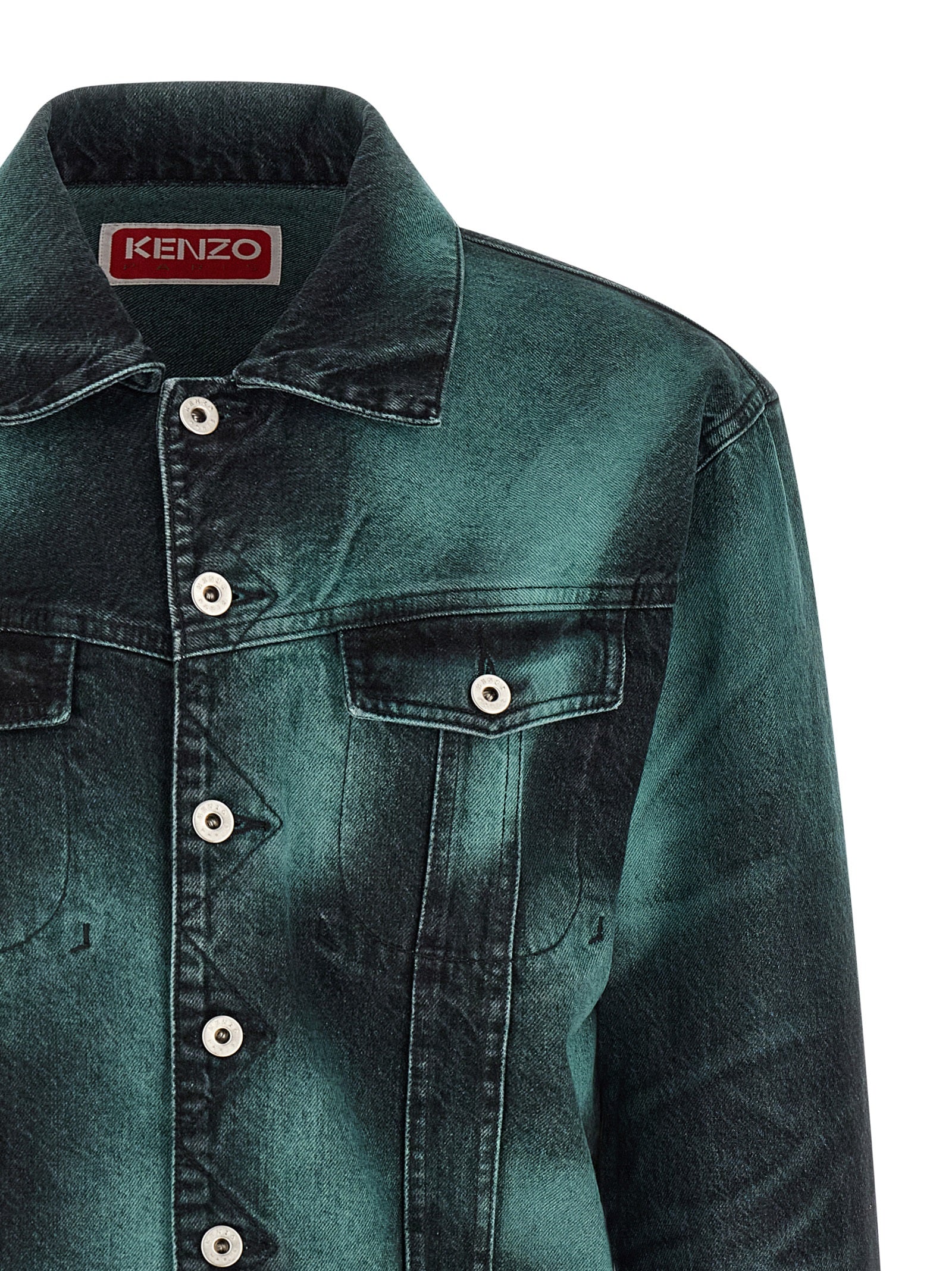 Kenzo Gray Cotton Denim Jacket Kenzo