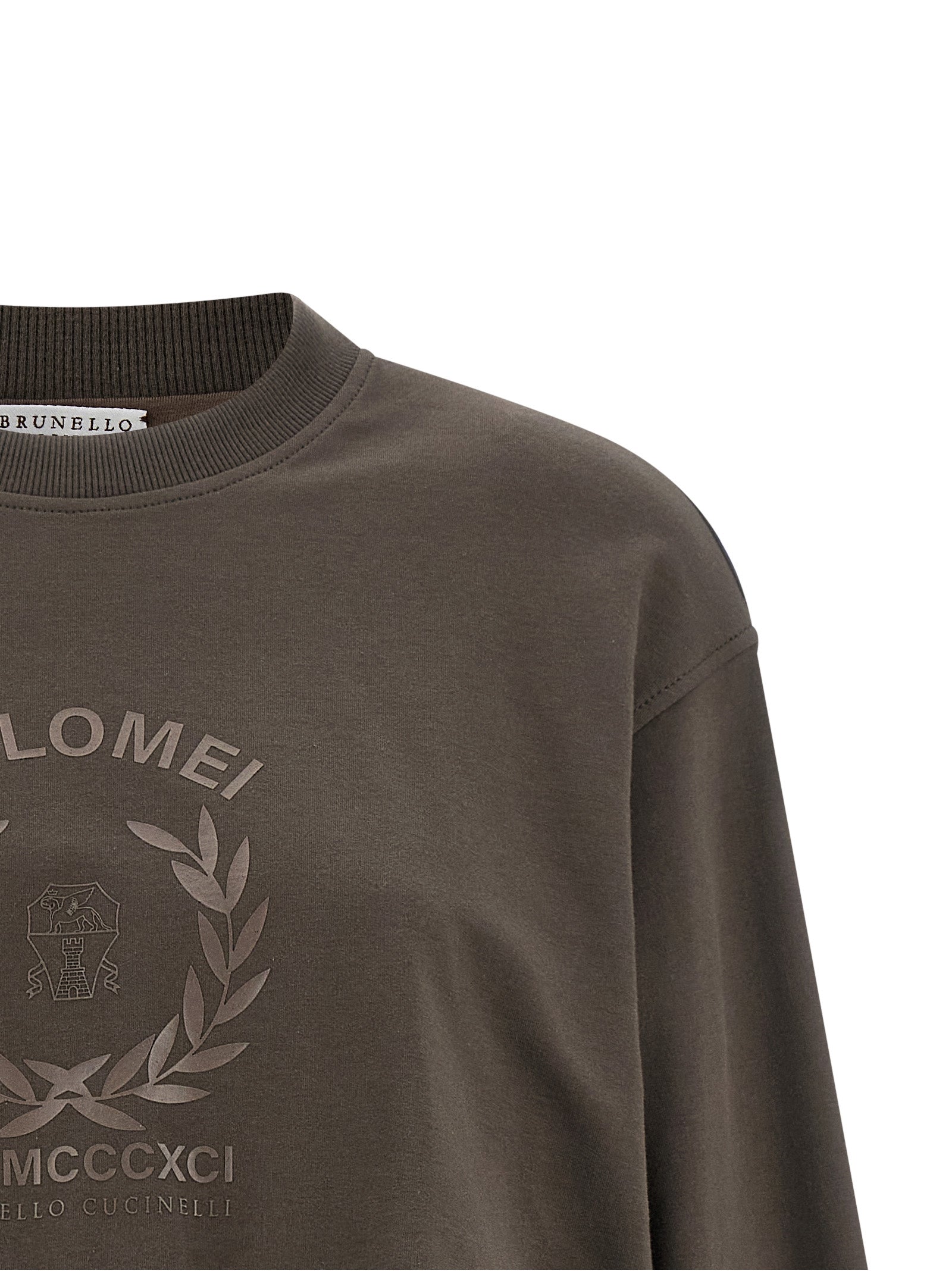 Brunello Cucinelli Brown Cotton Sweatshirt Brunello Cucinelli