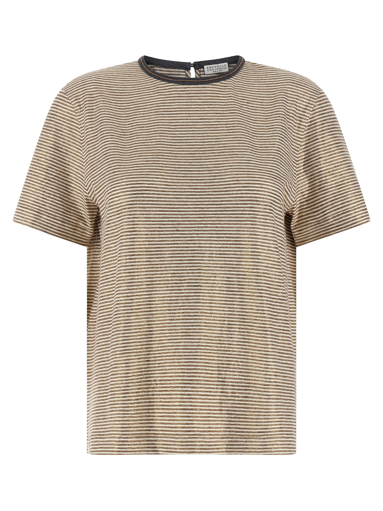 Brunello Cucinelli Multicolor Linen T-Shirt Brunello Cucinelli