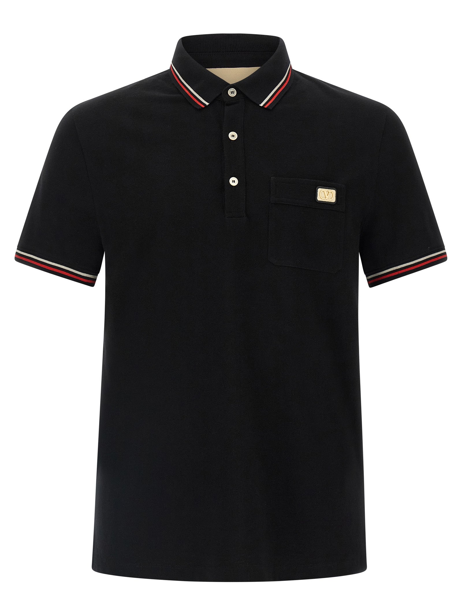 Valentino Garavani Black Cotton Polo Shirt Valentino Garavani