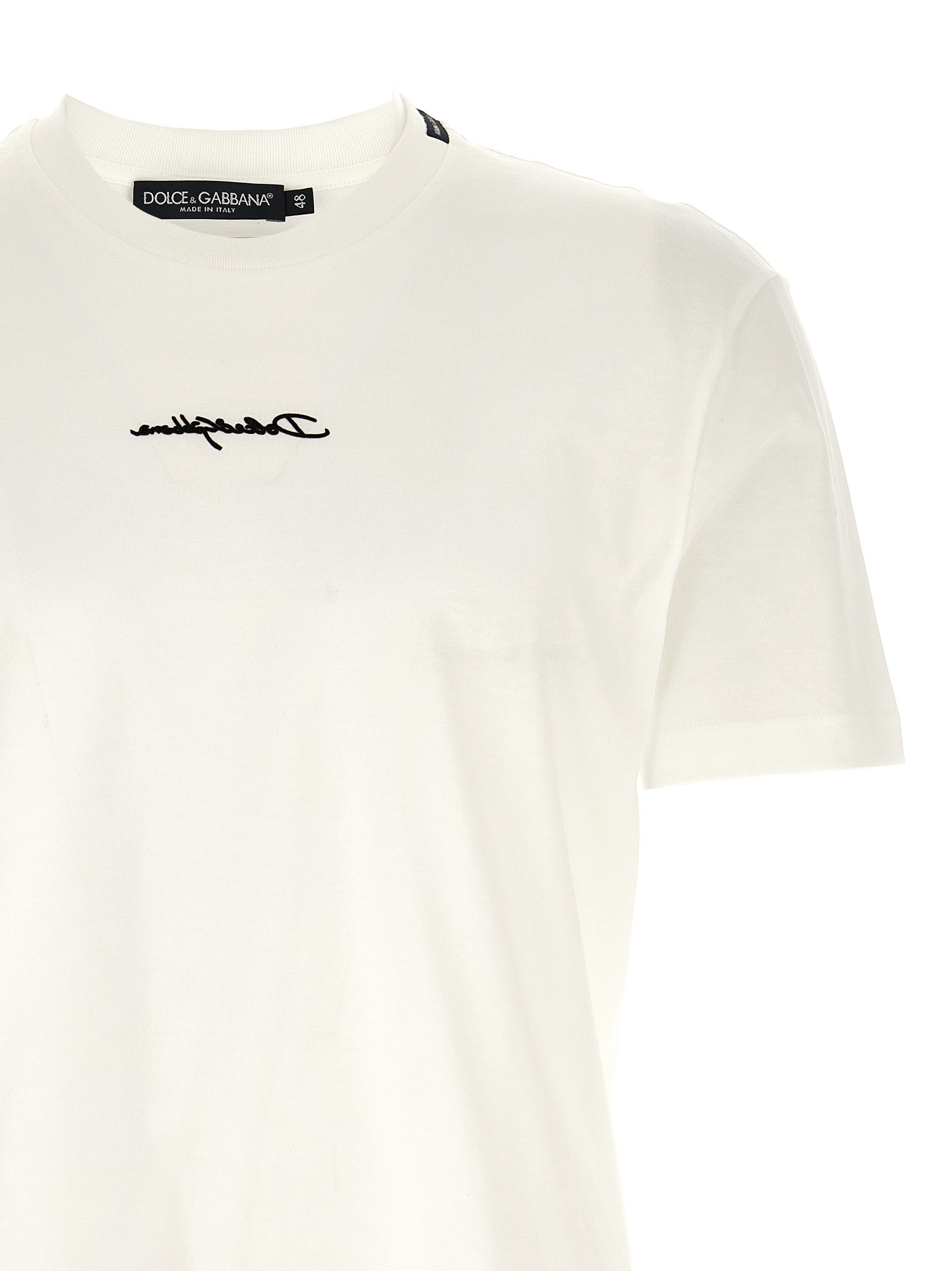 Dolce & Gabbana White Cotton T-Shirt Dolce & Gabbana