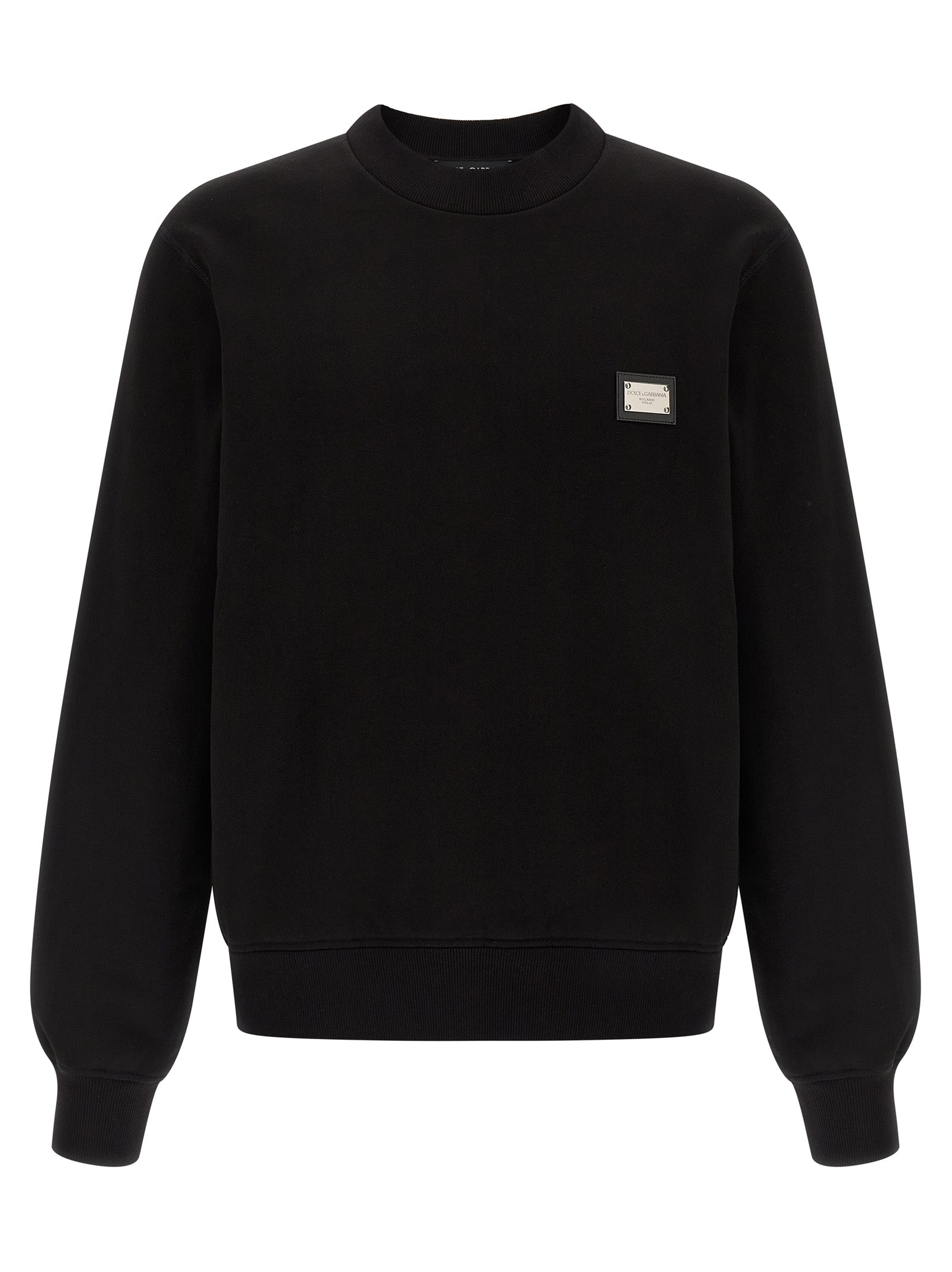 Dolce & Gabbana Black Cotton Sweatshirt Dolce & Gabbana