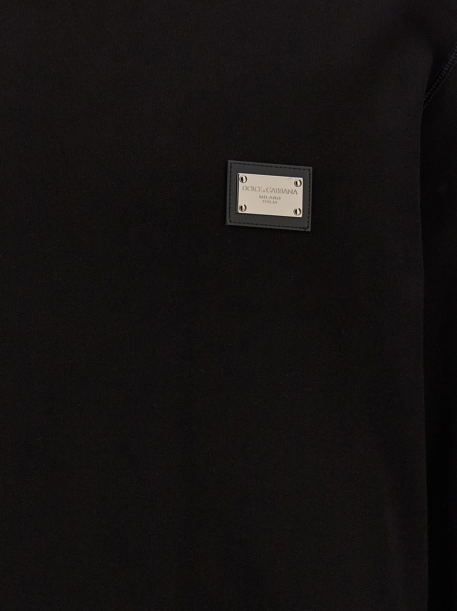 Dolce & Gabbana Black Cotton Sweatshirt Dolce & Gabbana