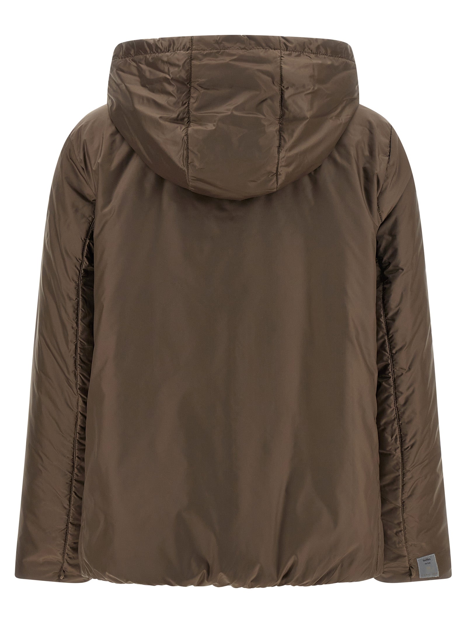 Max Mara Brown Polyester Full-Length Jacket Max Mara