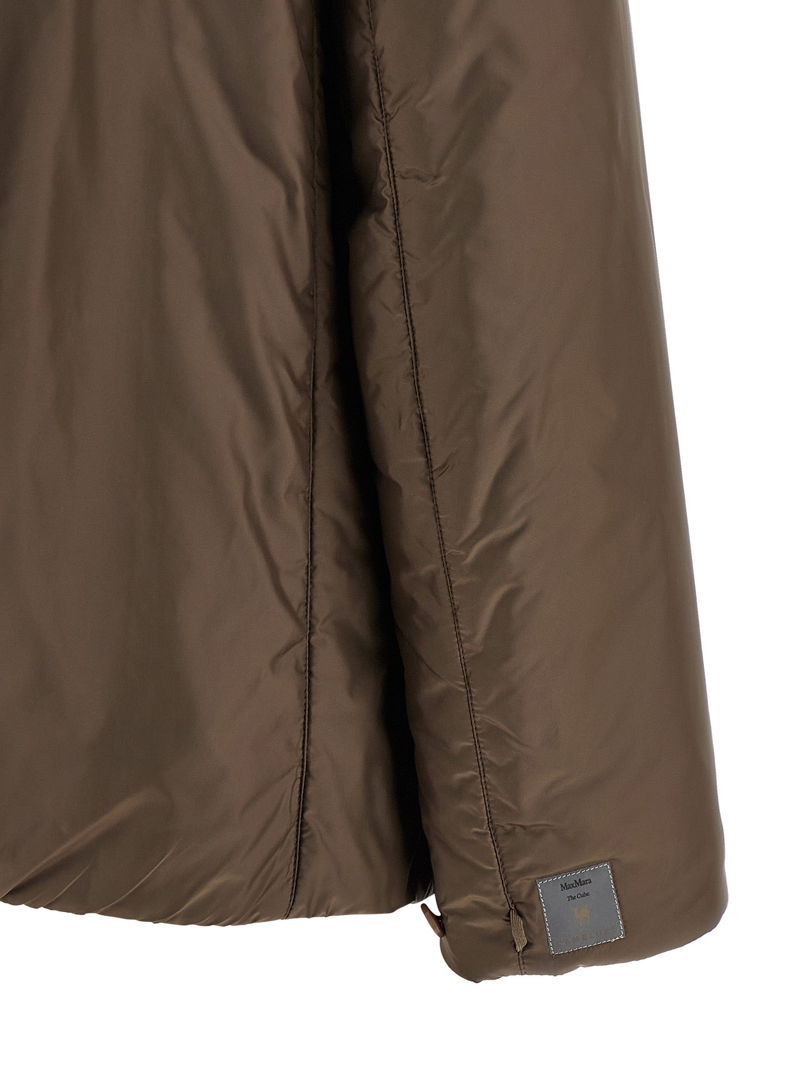 Max Mara Brown Polyester Full-Length Jacket Max Mara
