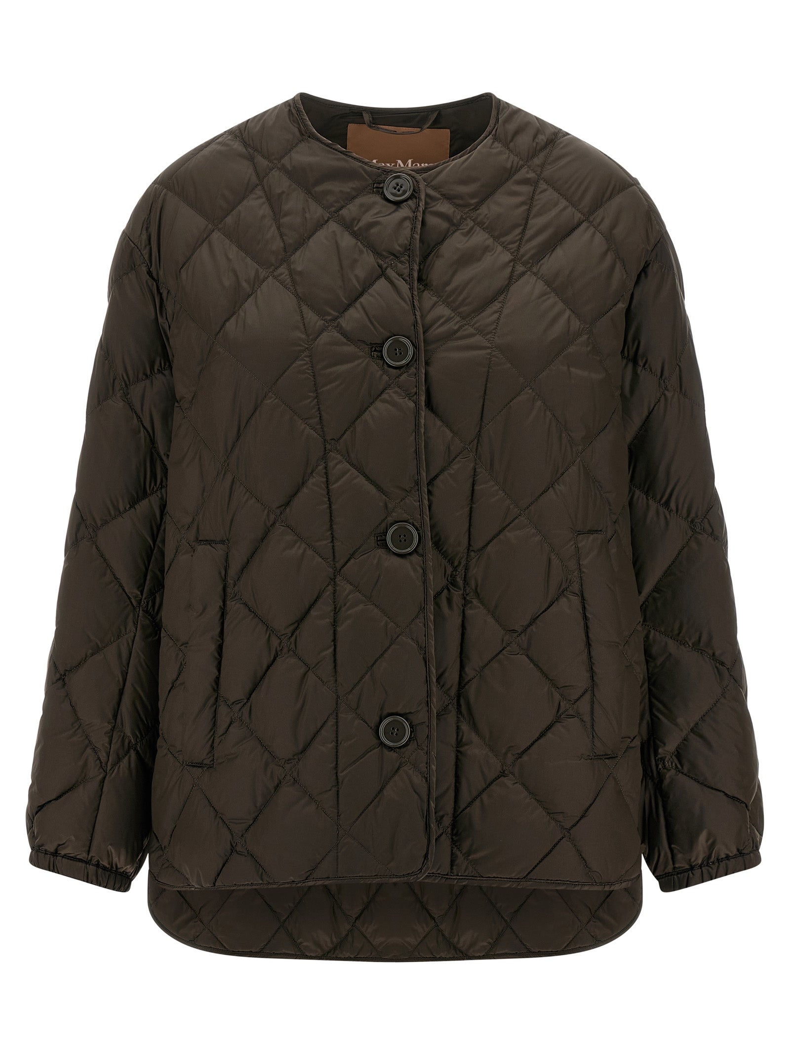 Max Mara Brown Polyamide Full-Length Jacket Max Mara