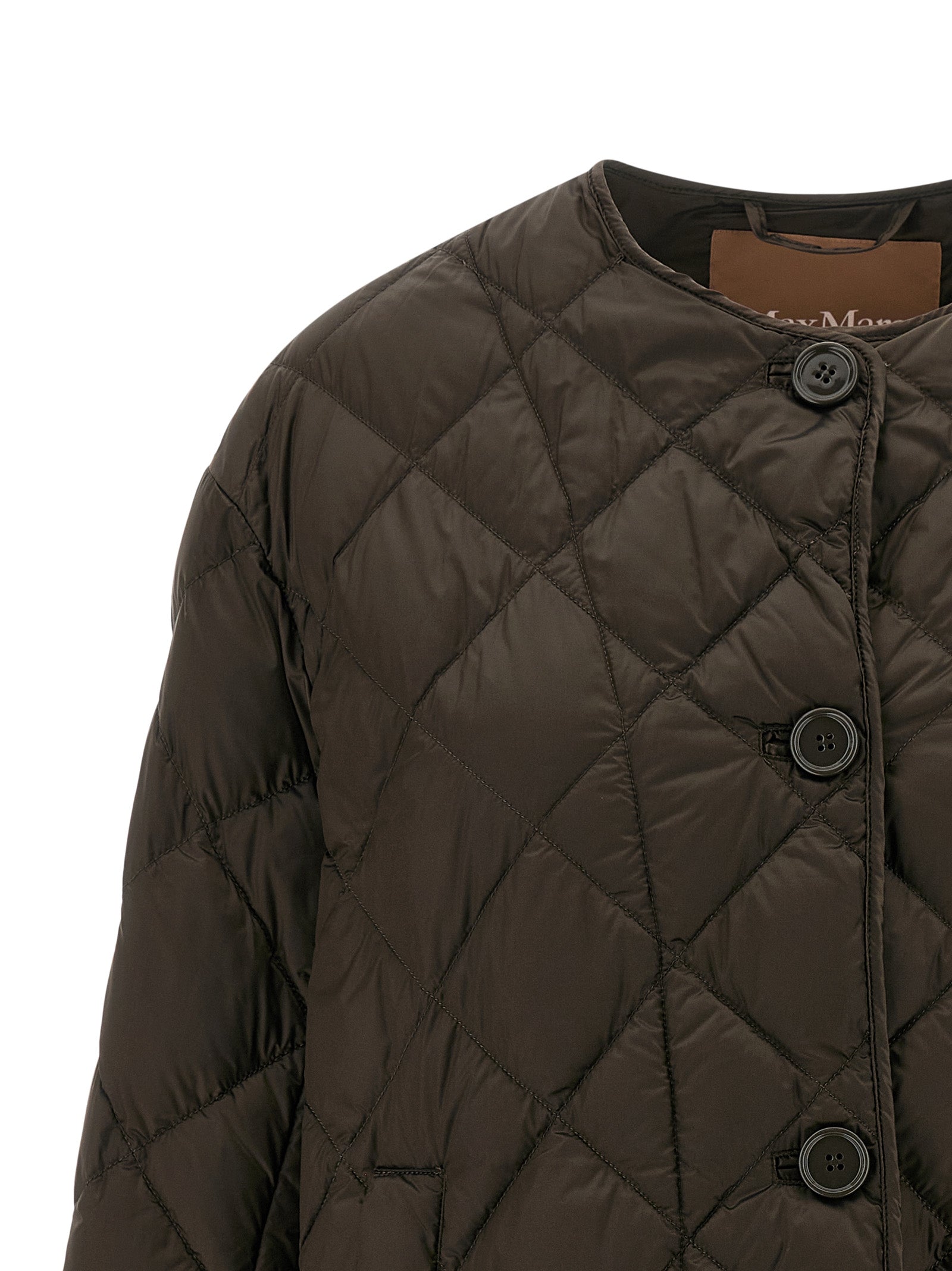 Max Mara Brown Polyamide Full-Length Jacket Max Mara