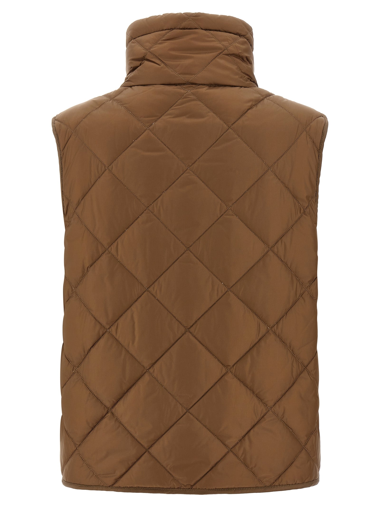 Max Mara Brown Polyamide Sleeveless Jacket Max Mara