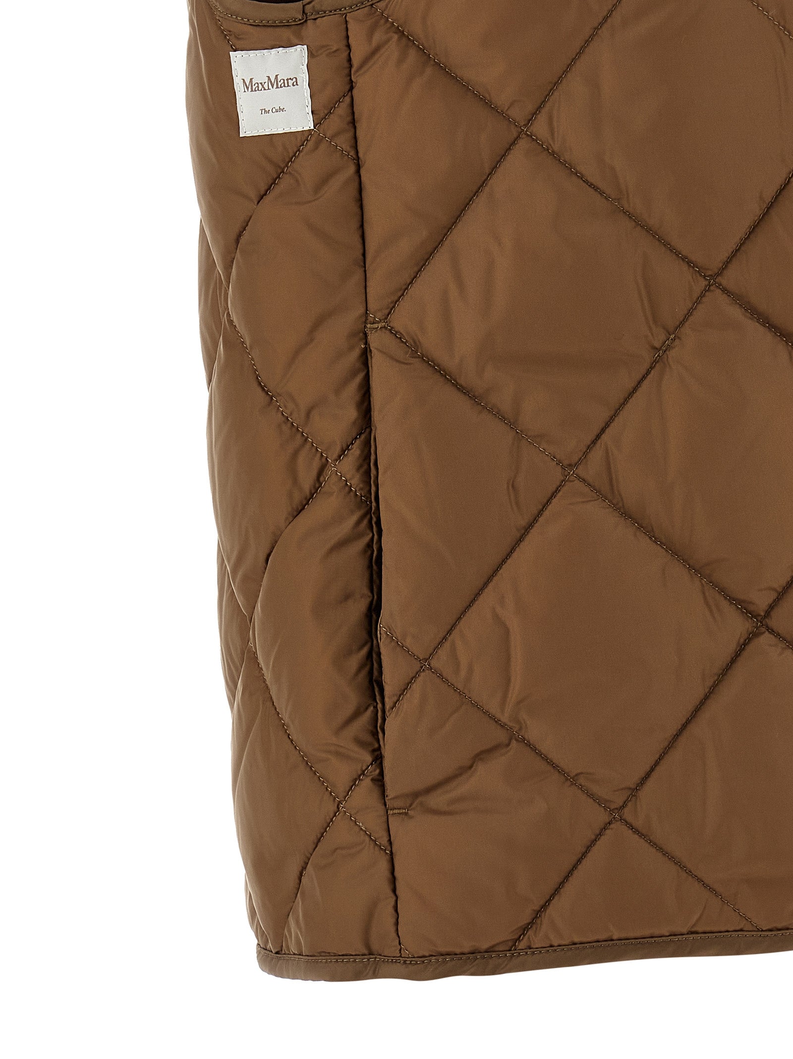 Max Mara Brown Polyamide Sleeveless Jacket Max Mara
