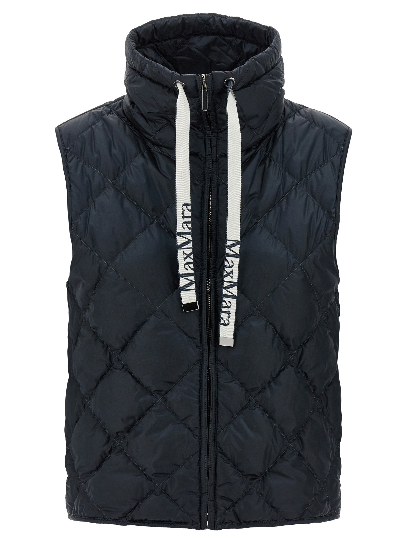 Max Mara Blue Polyamide Sleeveless Jacket Max Mara