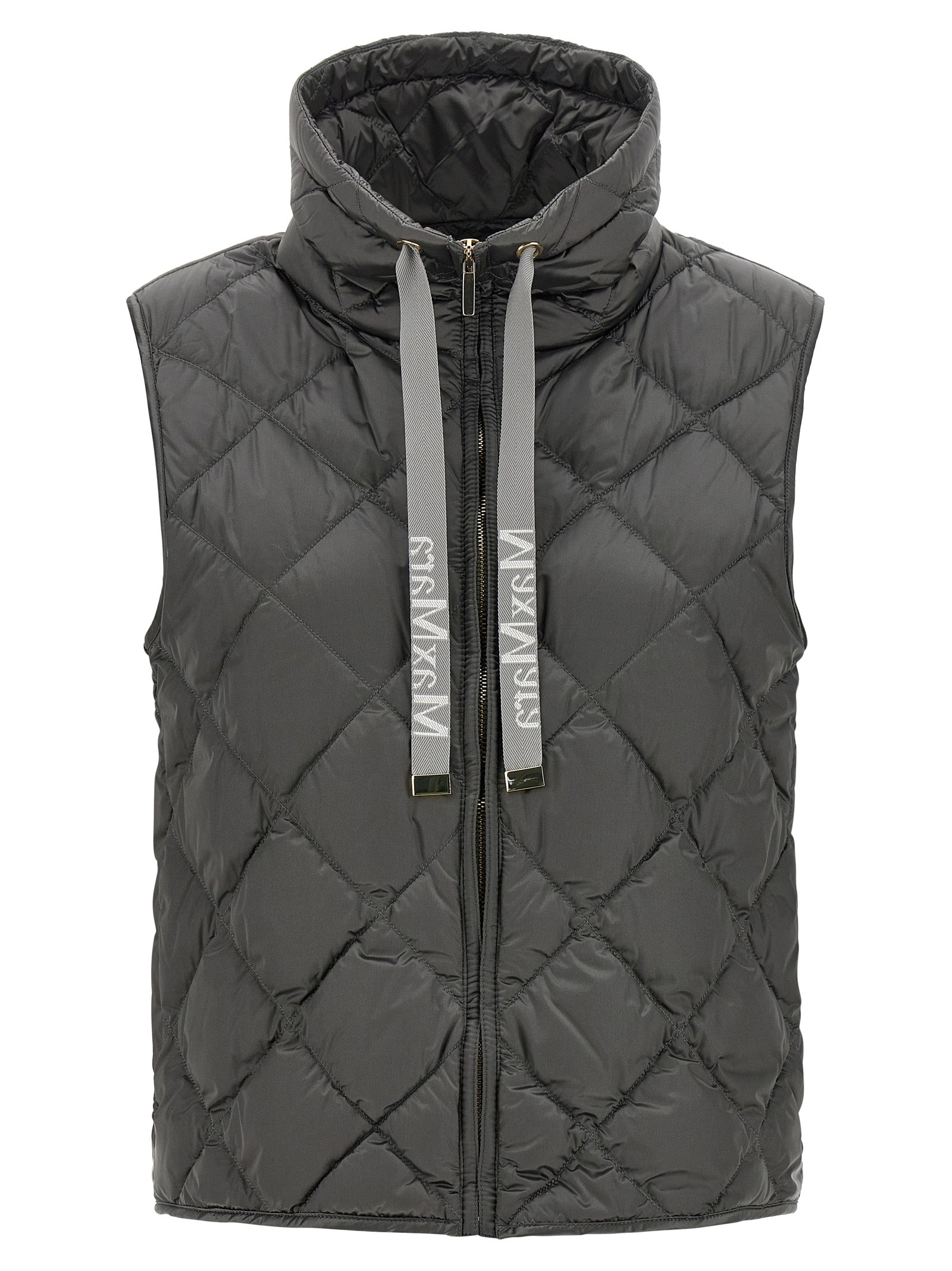 Max Mara Gray Polyamide Sleeveless Jacket Max Mara