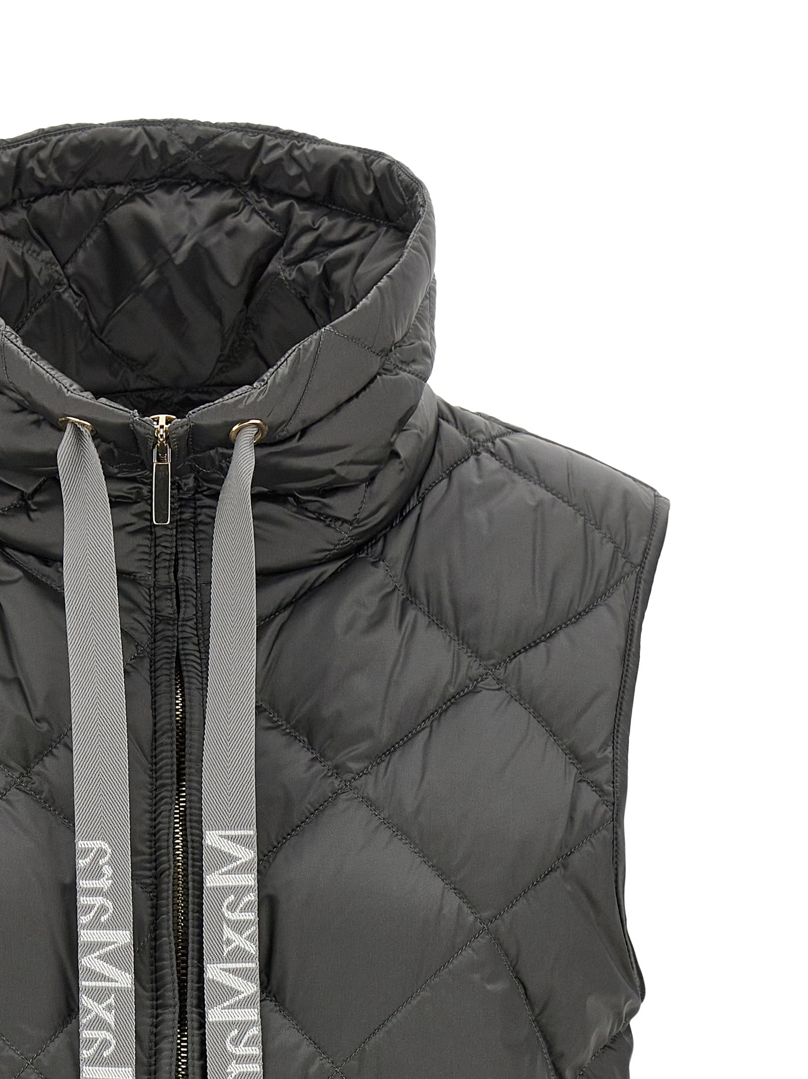 Max Mara Gray Polyamide Sleeveless Jacket Max Mara