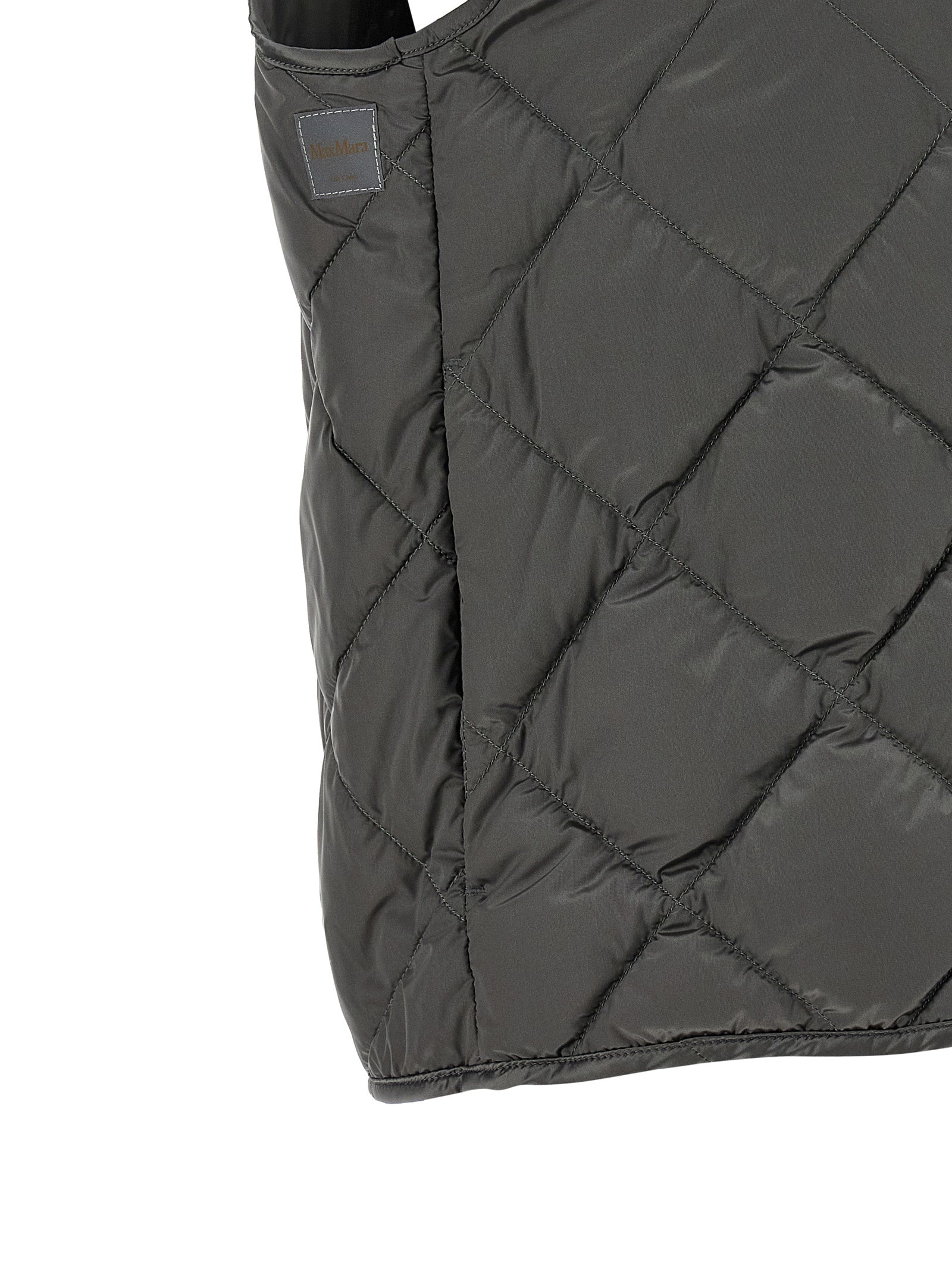 Max Mara Gray Polyamide Sleeveless Jacket Max Mara