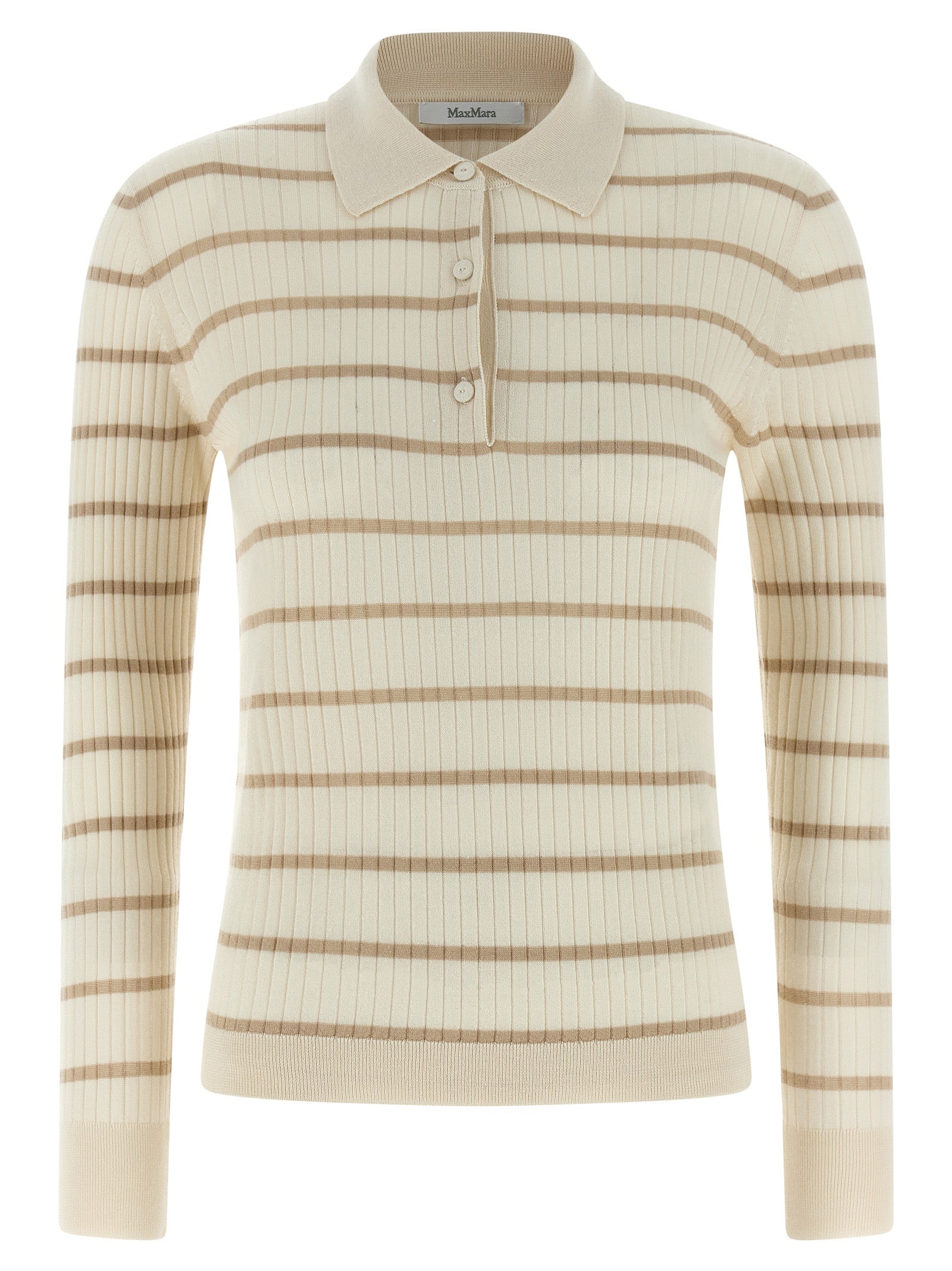 Max Mara Beige Cashmere Polo Shirt Max Mara