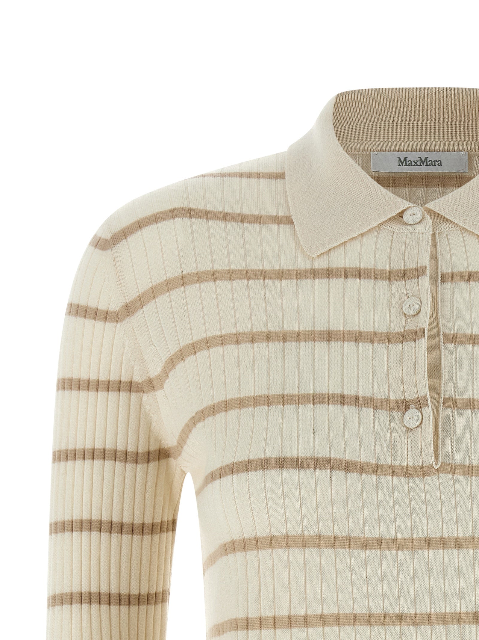 Max Mara Beige Cashmere Polo Shirt Max Mara