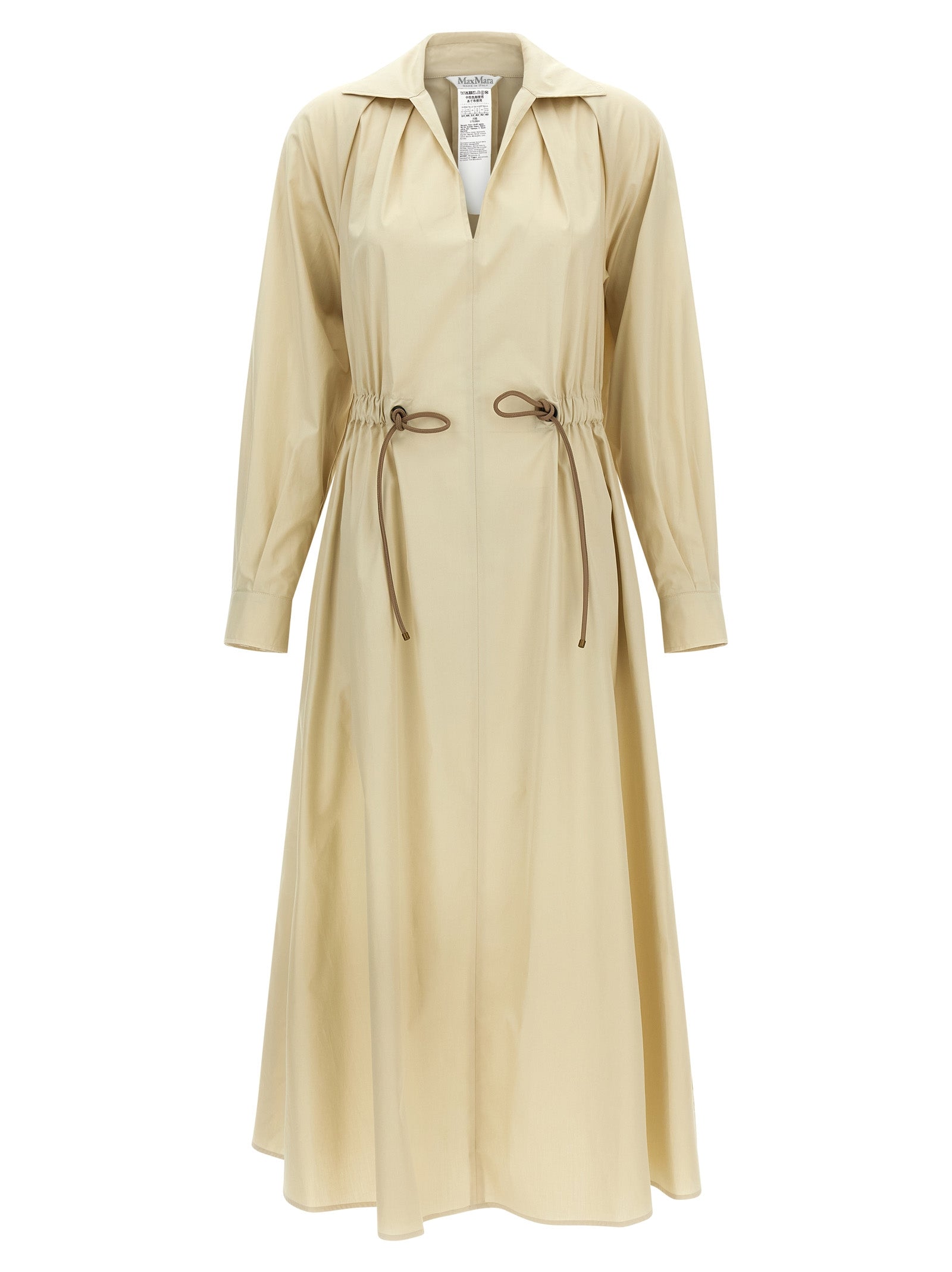 Max Mara Beige Cotton Long Dress Max Mara