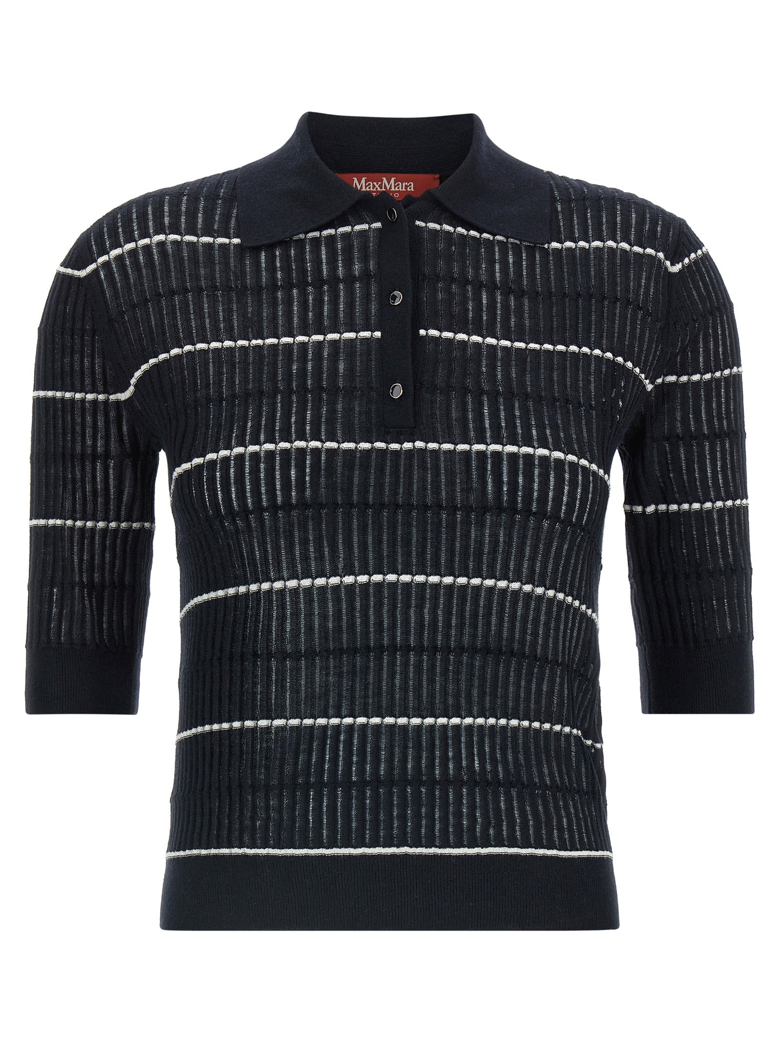 Max Mara Blue Silk Polo Shirt Max Mara