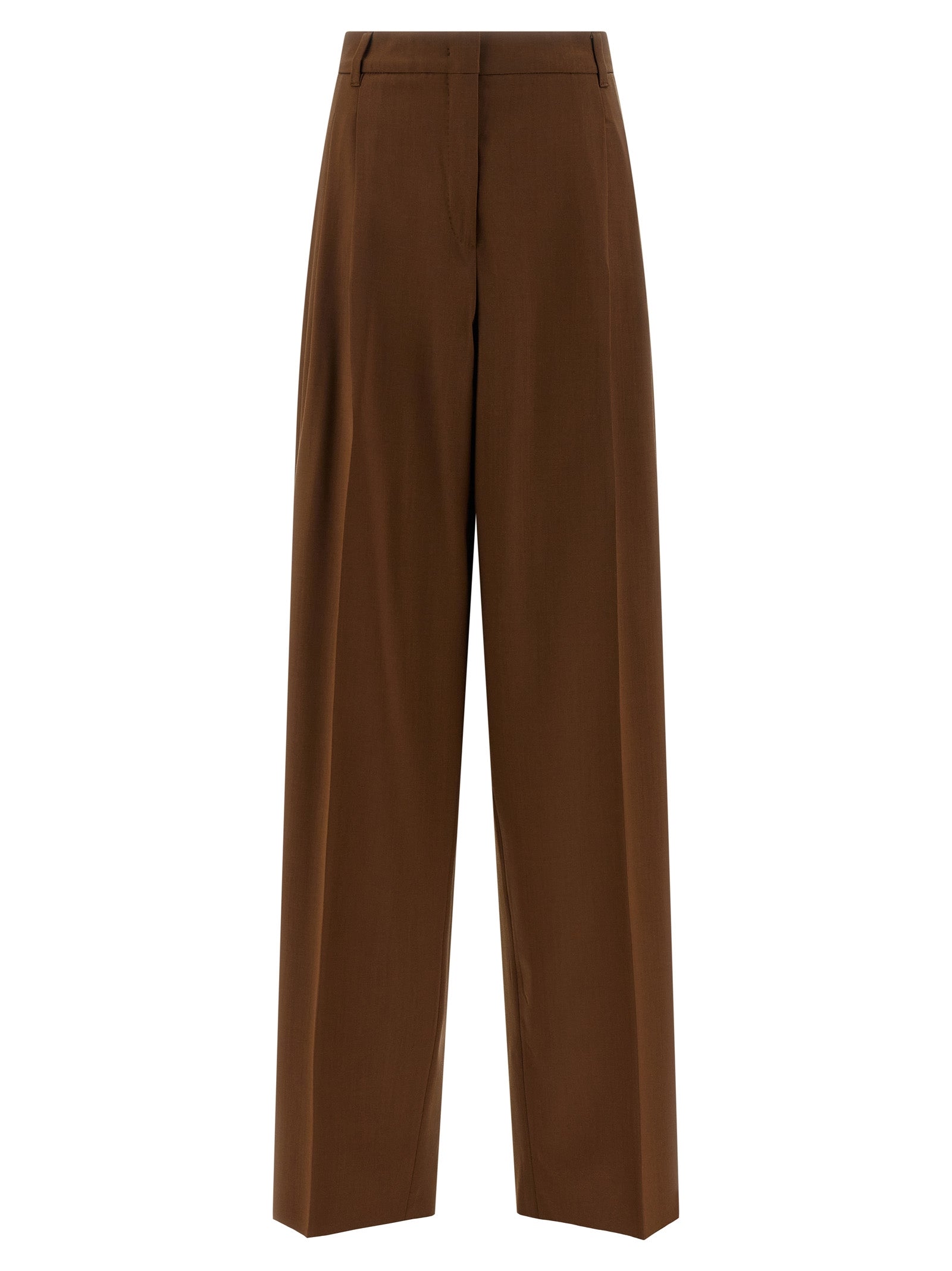 Max Mara Brown Virgin Wool Casual Pants Max Mara