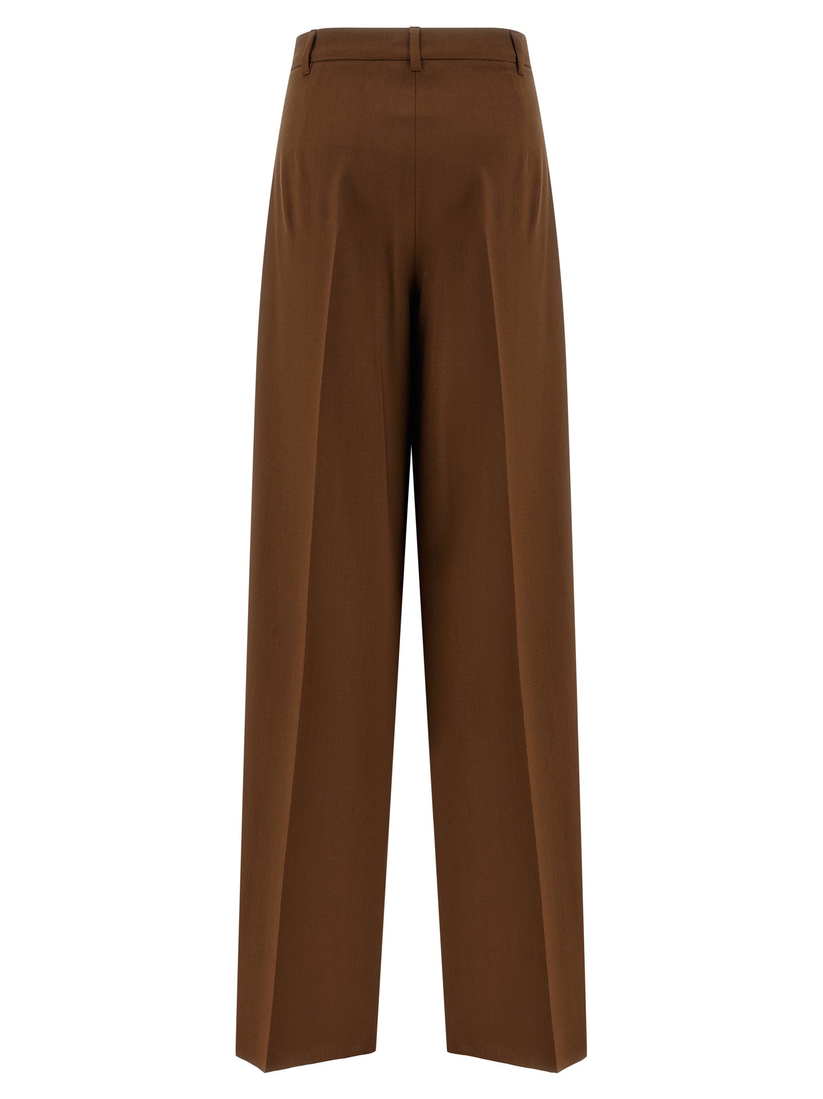 Max Mara Brown Virgin Wool Casual Pants Max Mara