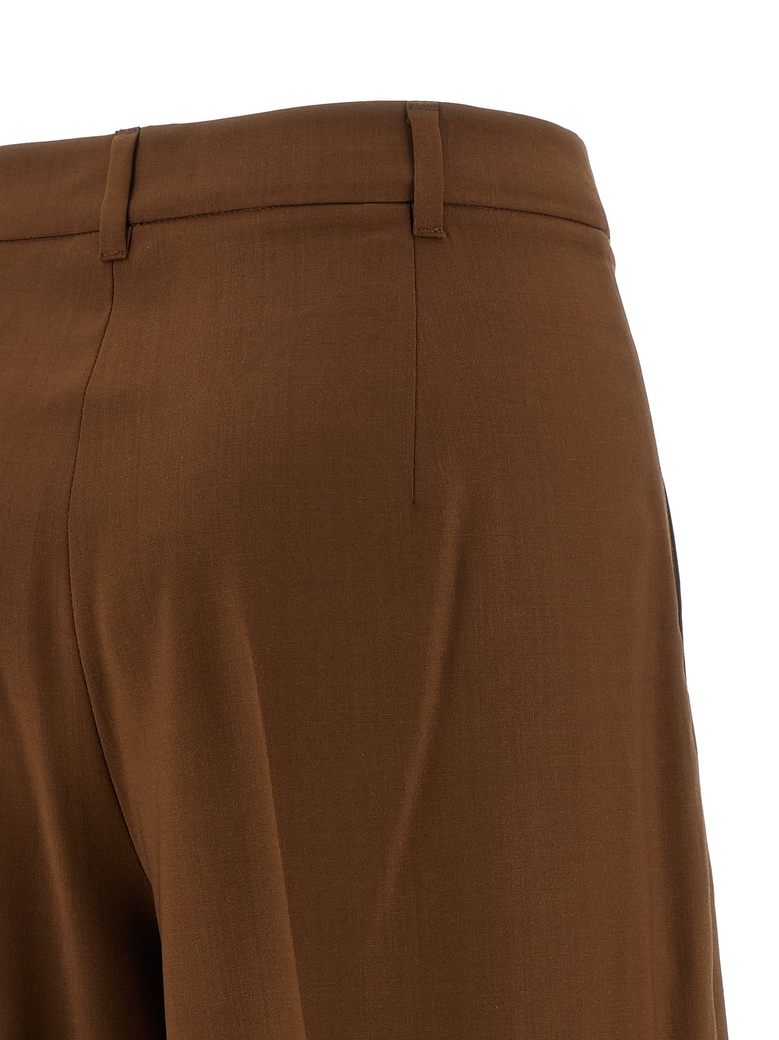 Max Mara Brown Virgin Wool Casual Pants Max Mara