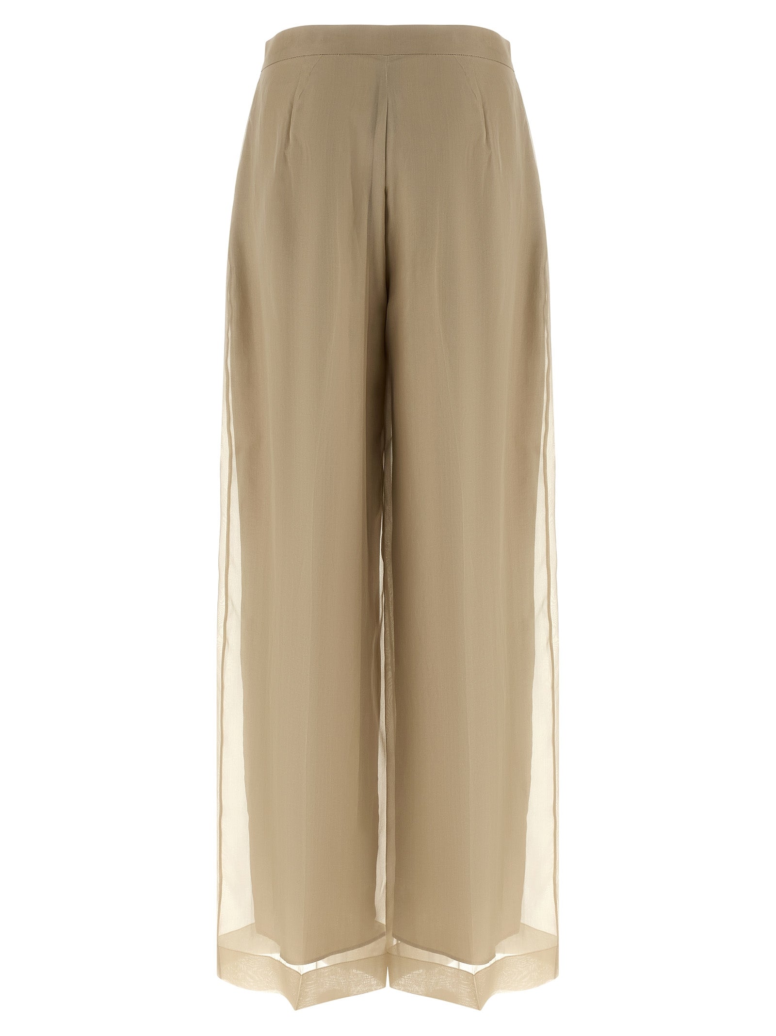 Max Mara Beige Silk Casual Pants Max Mara