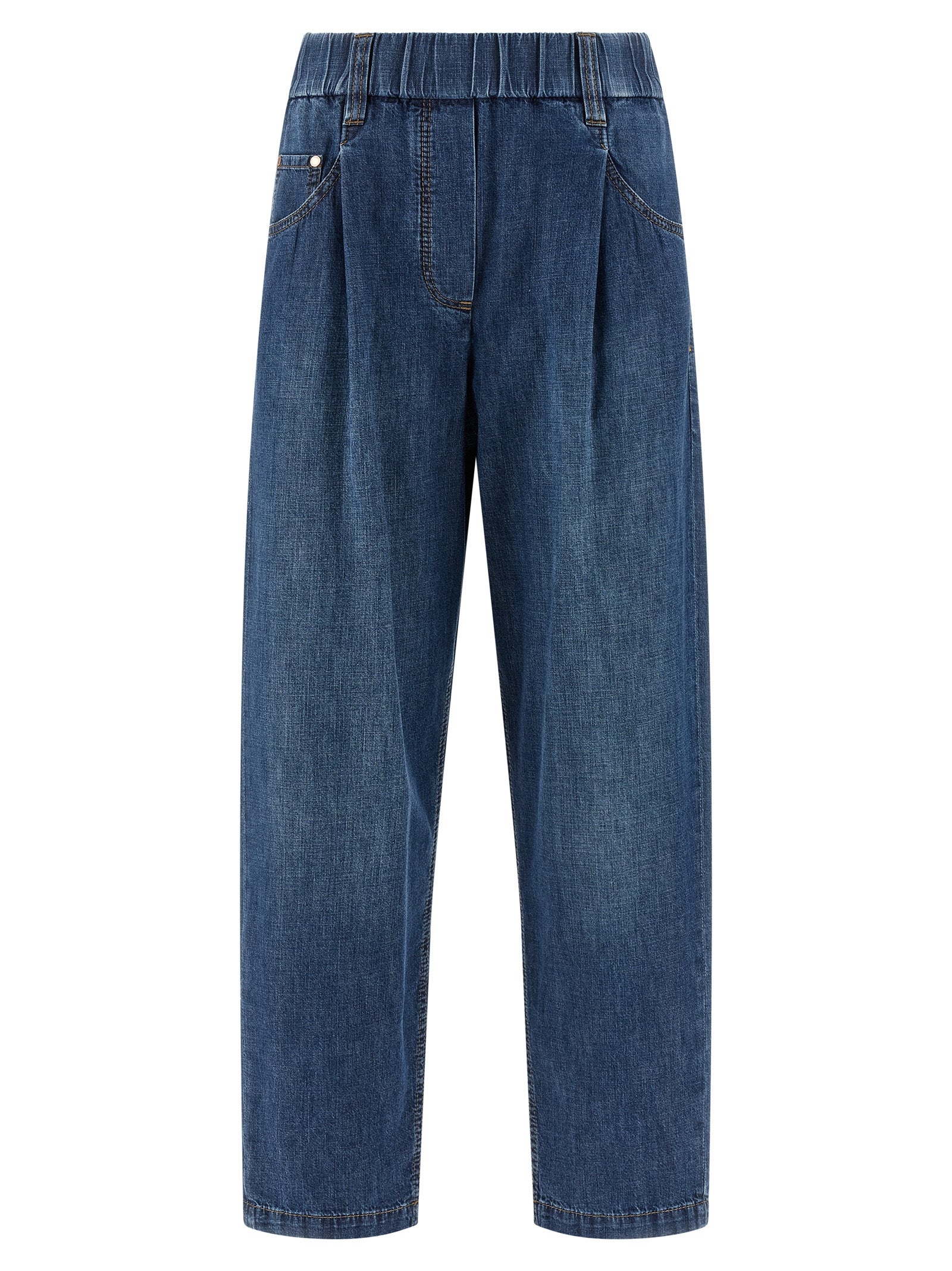 Brunello Cucinelli Blue Cotton Relaxed Fit Jeans Brunello Cucinelli