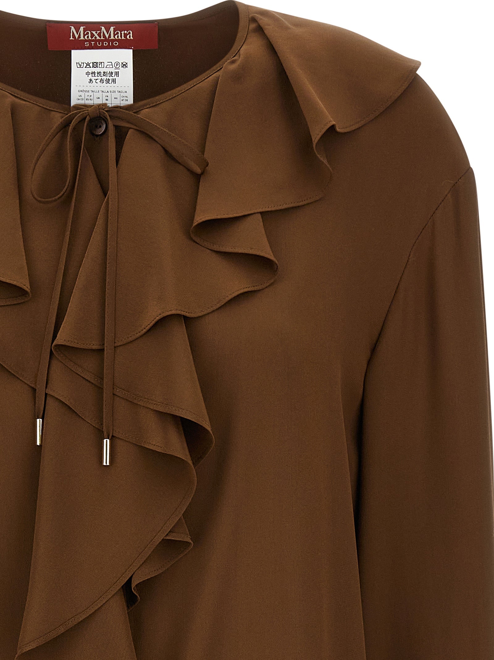Max Mara Brown Silk Blouse Max Mara