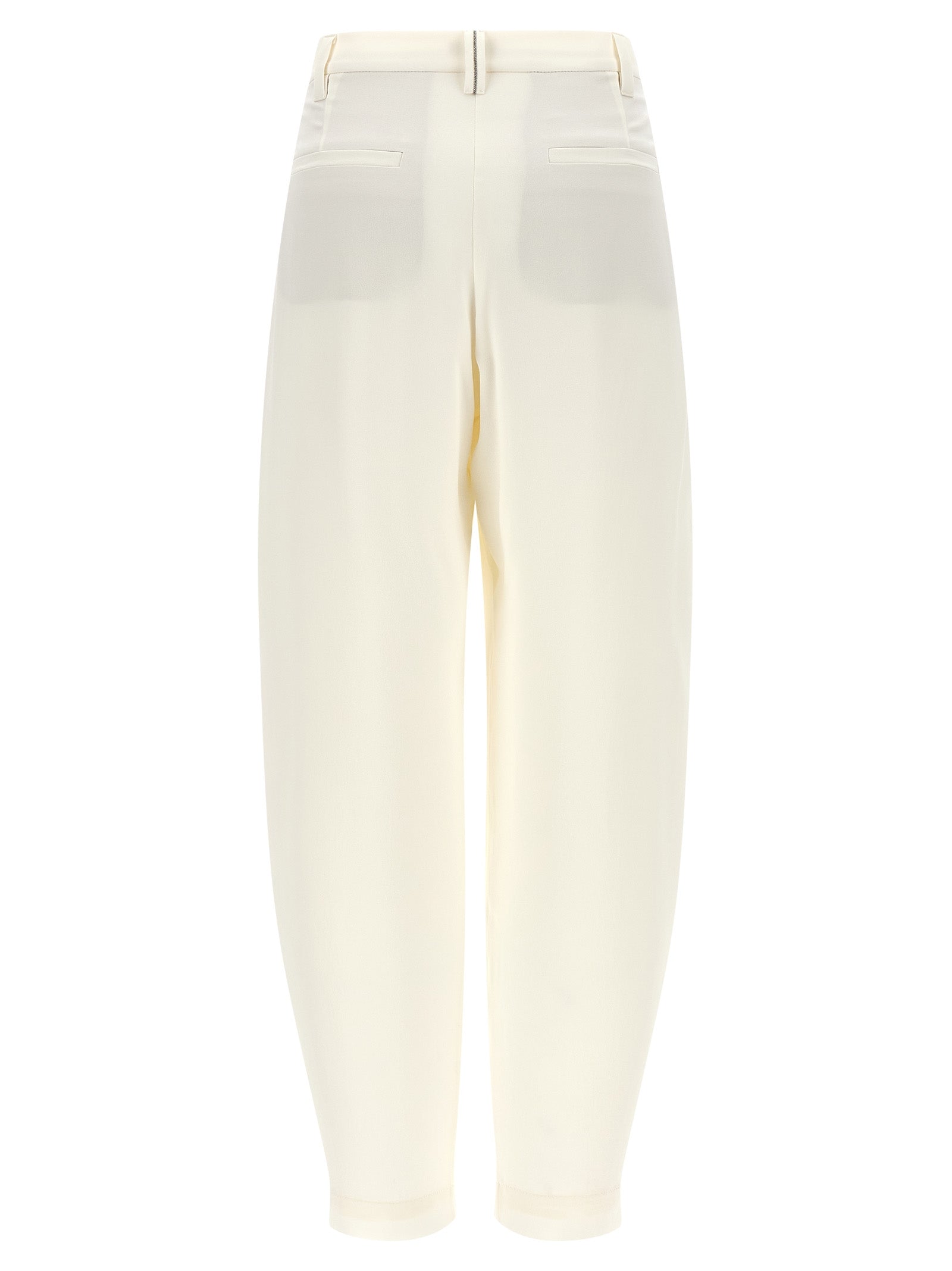 Brunello Cucinelli Beige Viscose Casual Pants Brunello Cucinelli