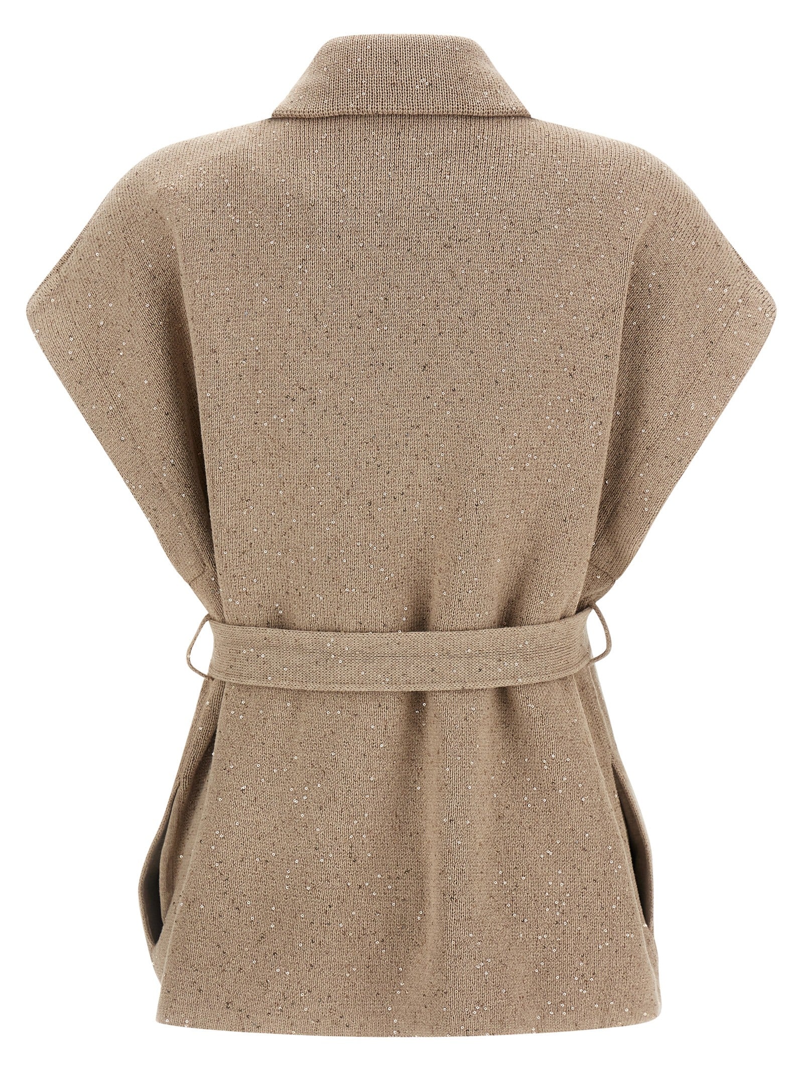 Brunello Cucinelli Beige Cotton Cardigan Brunello Cucinelli
