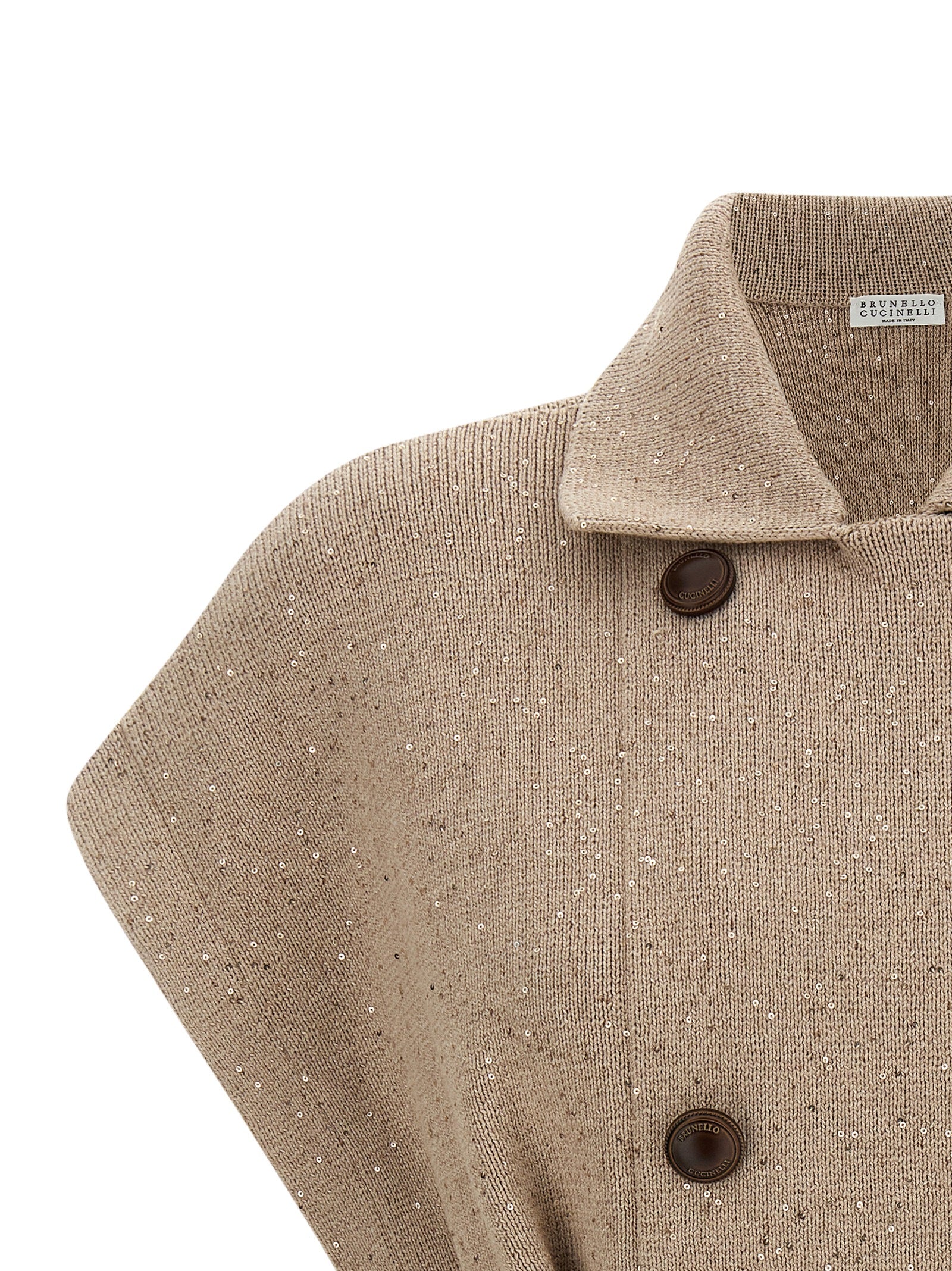Brunello Cucinelli Beige Cotton Cardigan Brunello Cucinelli