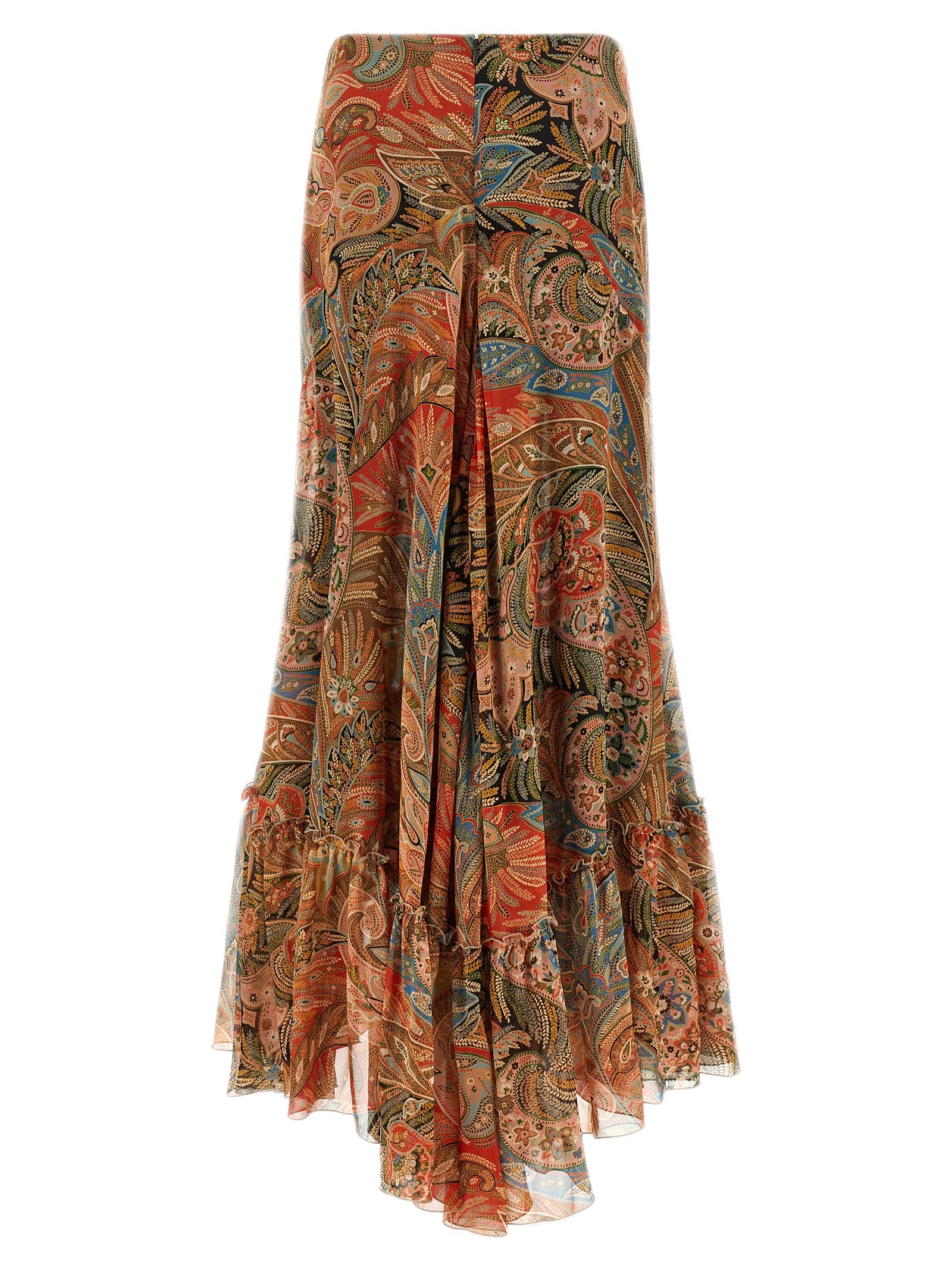 Etro Orange Silk Mini Skirt Etro