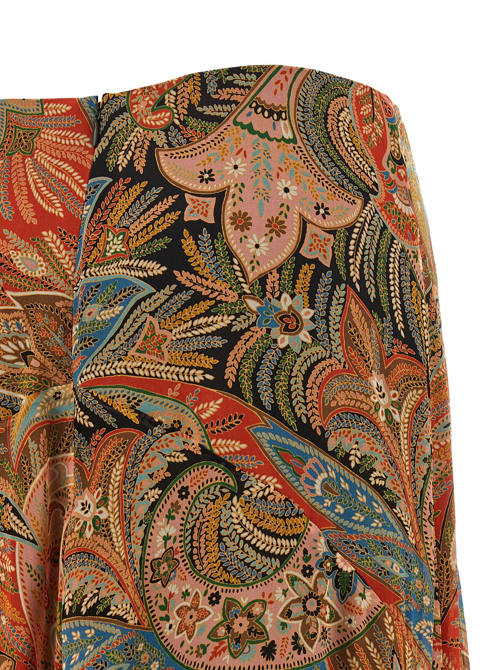Etro Orange Silk Mini Skirt Etro