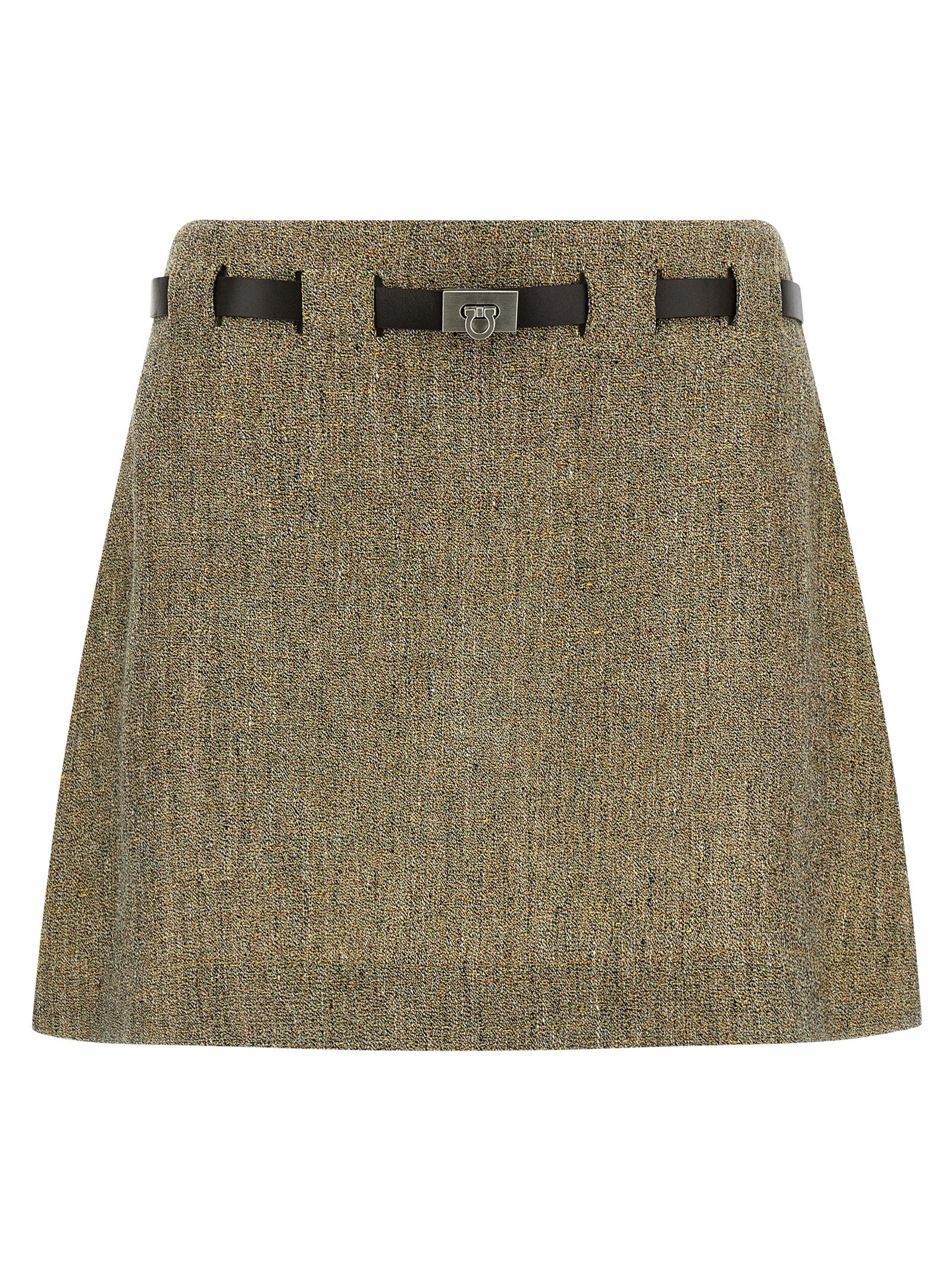 Ferragamo Multicolor Linen Long Skirt Ferragamo