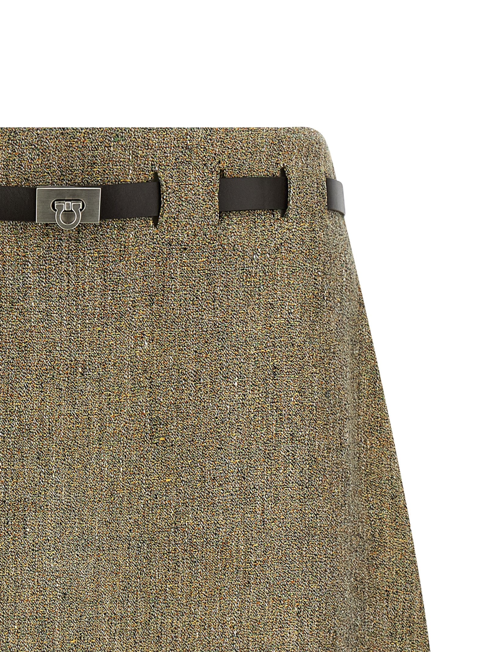 Ferragamo Multicolor Linen Long Skirt Ferragamo
