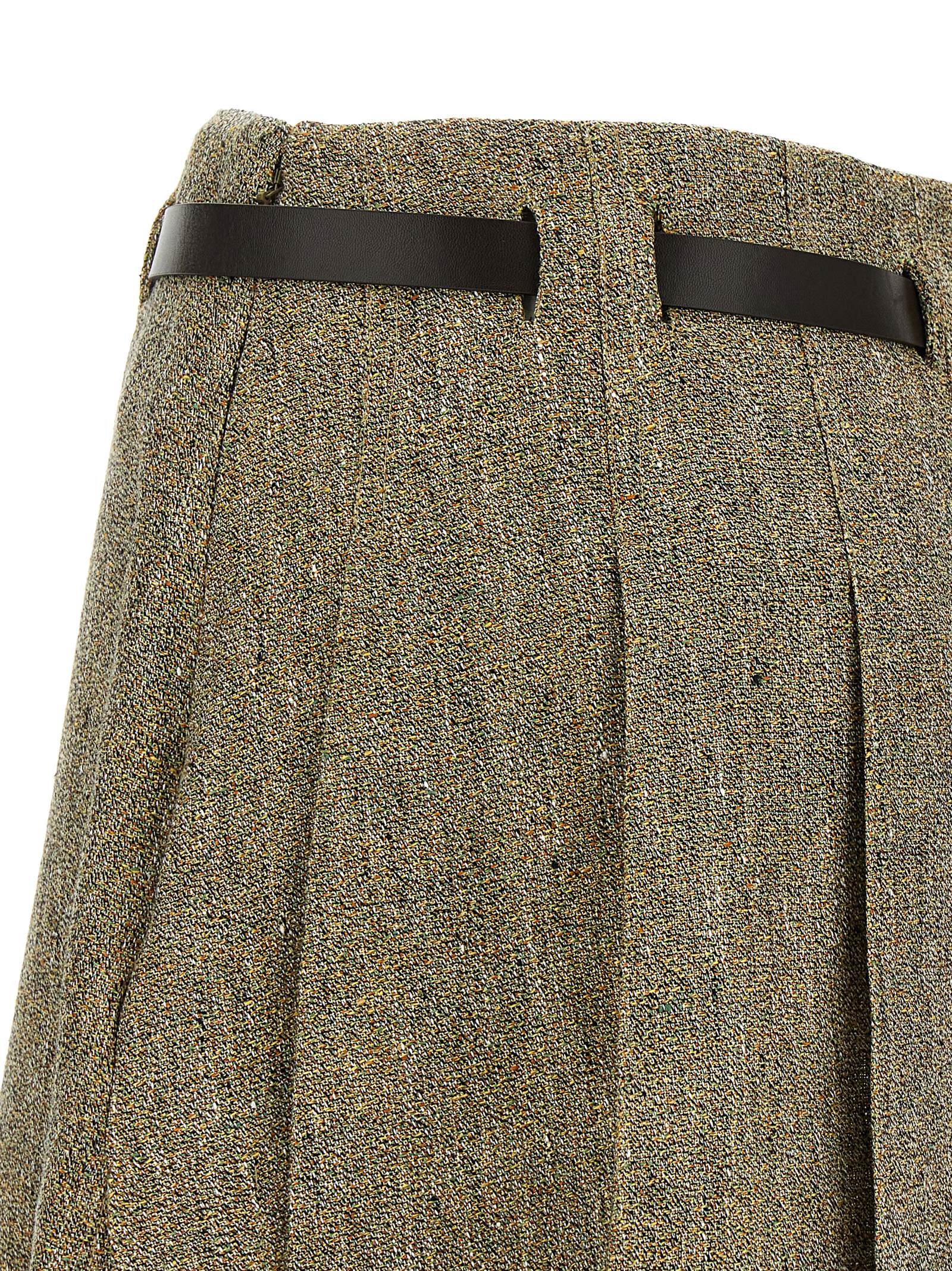 Ferragamo Multicolor Linen Long Skirt Ferragamo