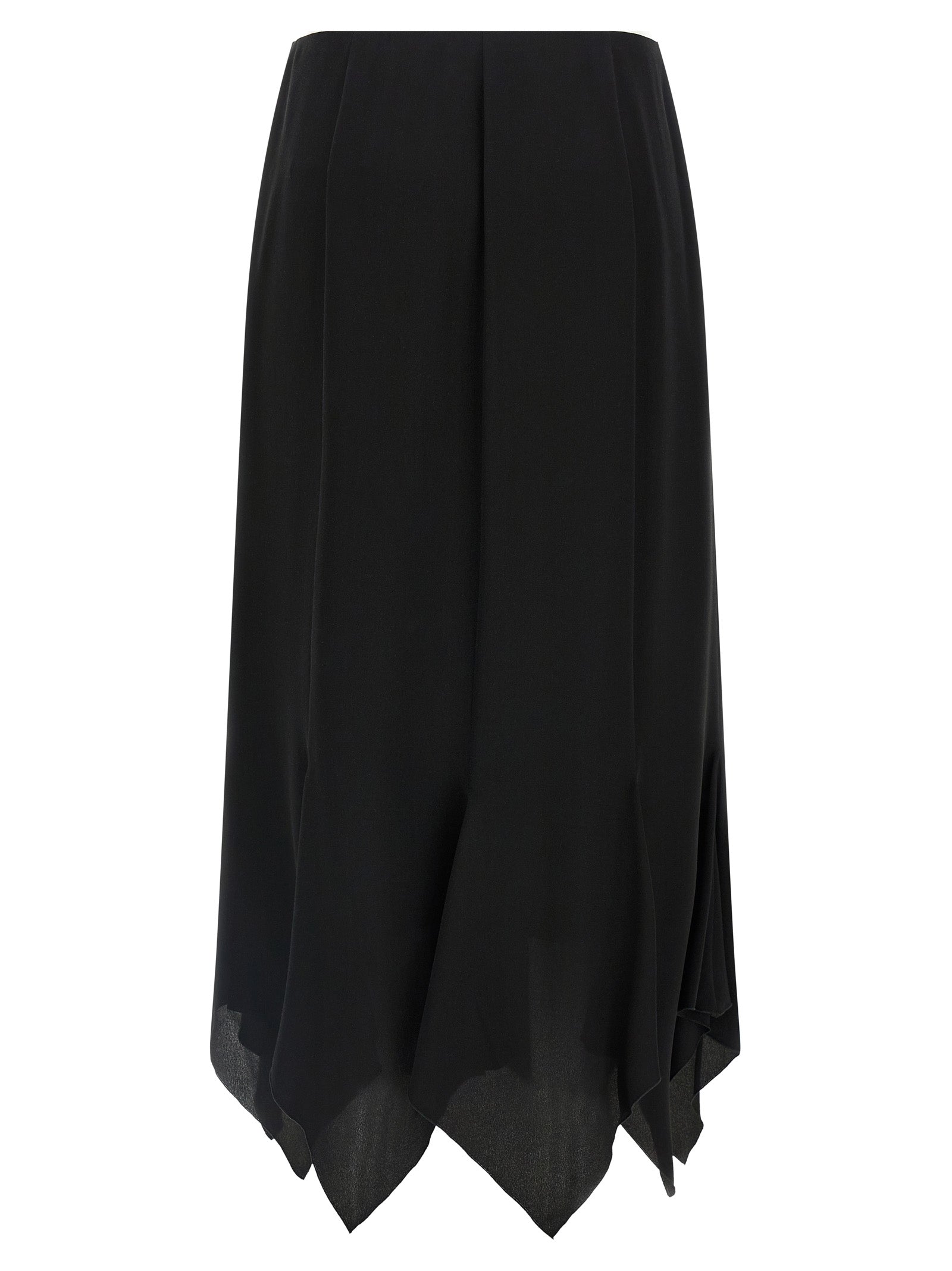 Valentino Garavani Black Silk Midi Skirt Valentino Garavani