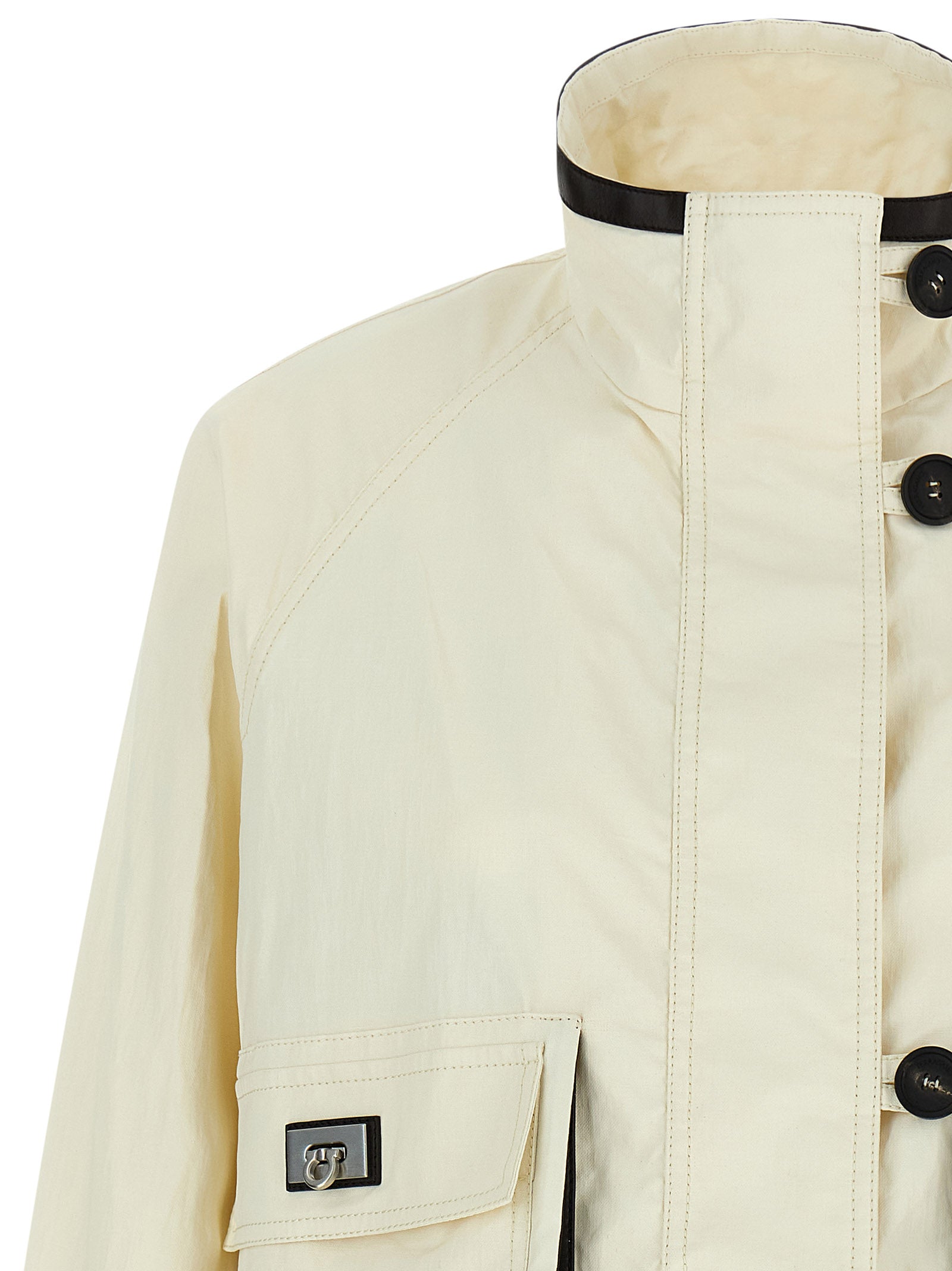 Ferragamo White Linen Full-Length Jacket Ferragamo